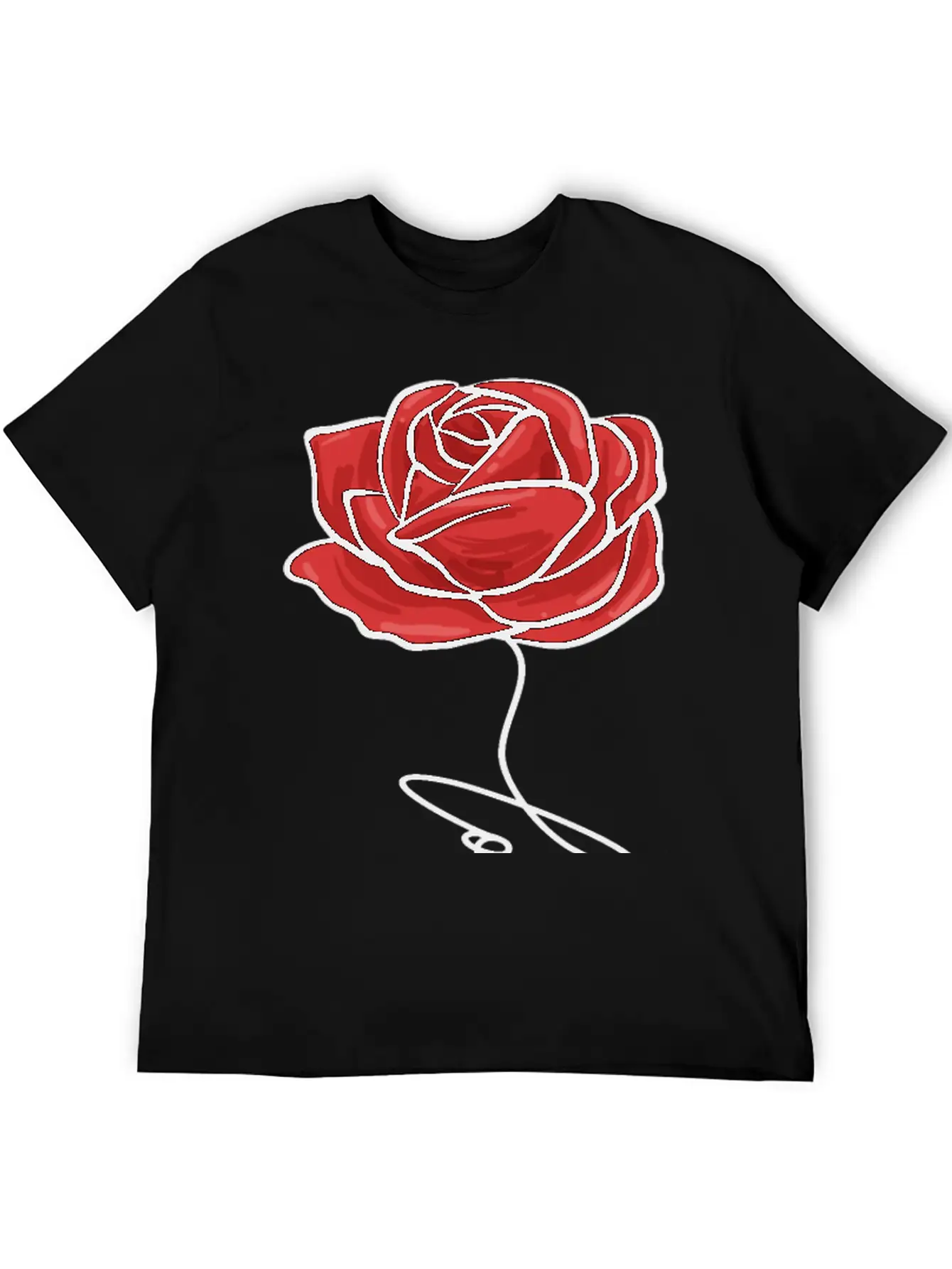 Red Rose Love Modern Fit Casual T-Shirt – Clean And Versatile Design