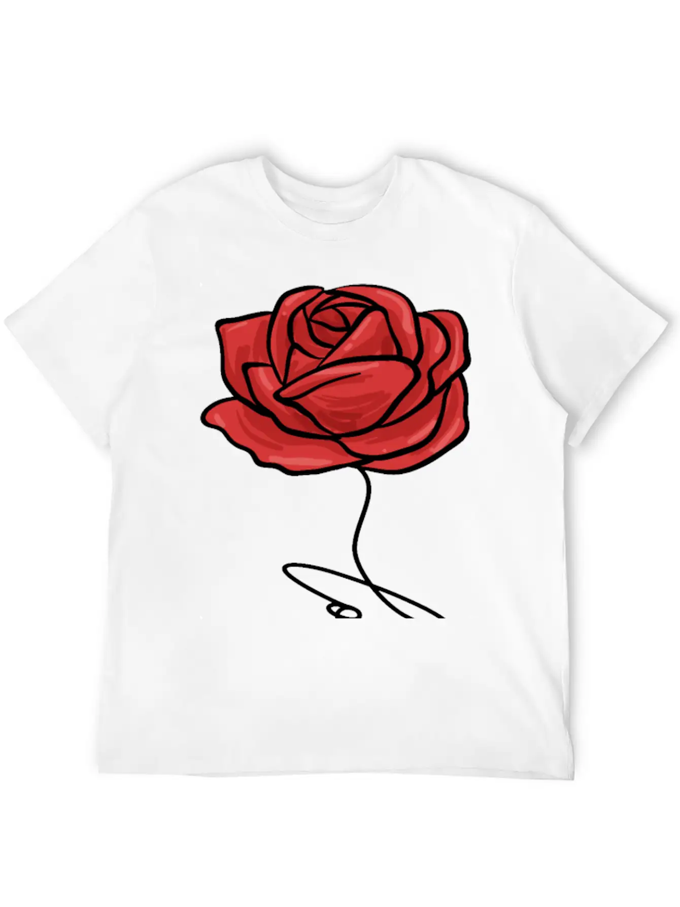 Red Rose Love Modern Fit Casual T-Shirt – Clean And Versatile Design