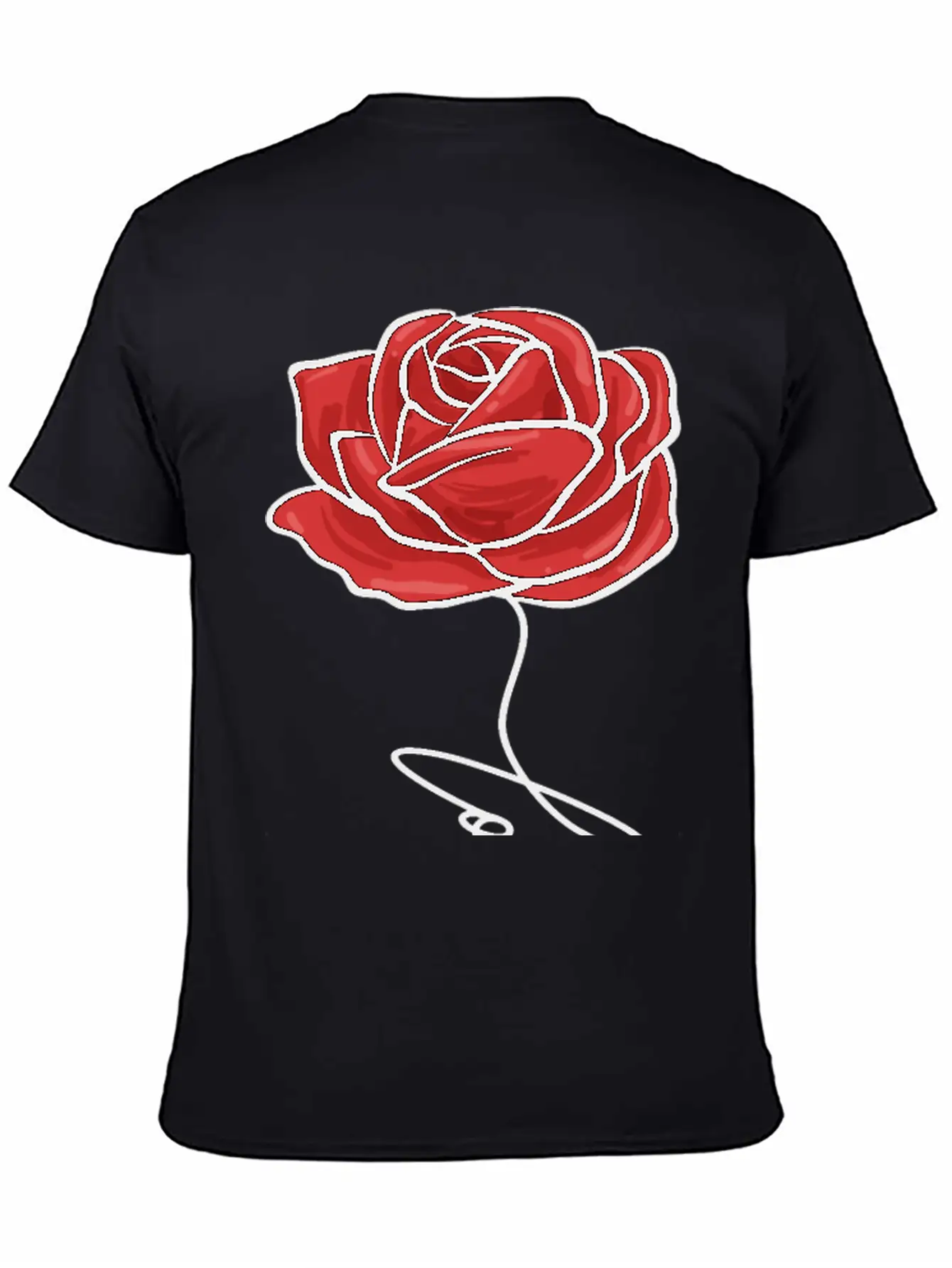 Red Rose Love Modern Fit Casual T-Shirt – Clean And Versatile Design
