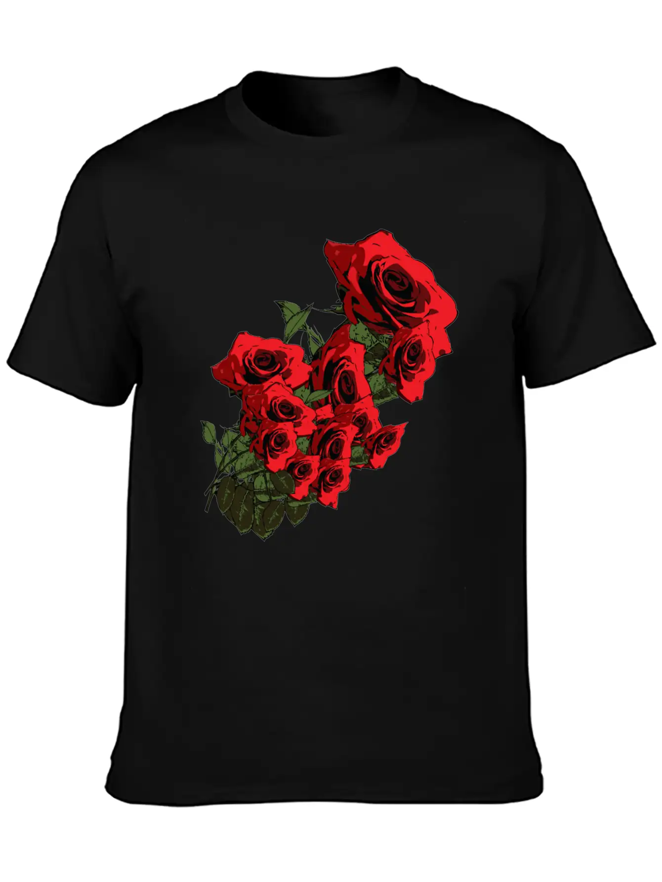 Red-roses-spring Flowers Relaxed Everyday Tee – Lightweight And Durable Cotton