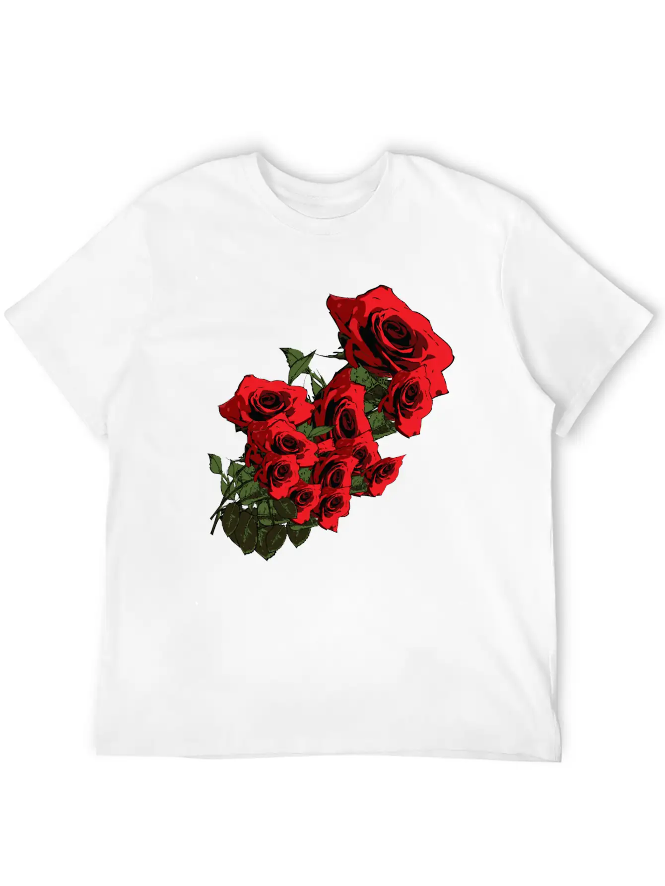Red-roses-spring Flowers Relaxed Everyday Tee – Lightweight And Durable Cotton