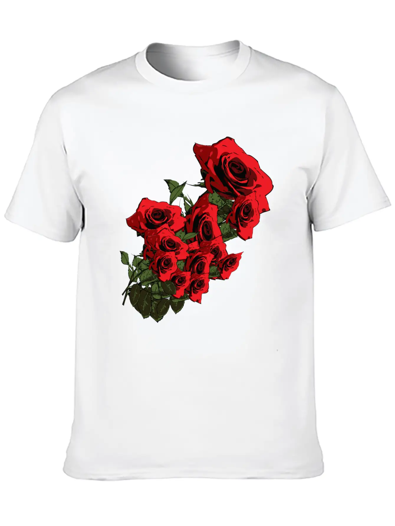 Red-roses-spring Flowers Relaxed Everyday Tee – Lightweight And Durable Cotton