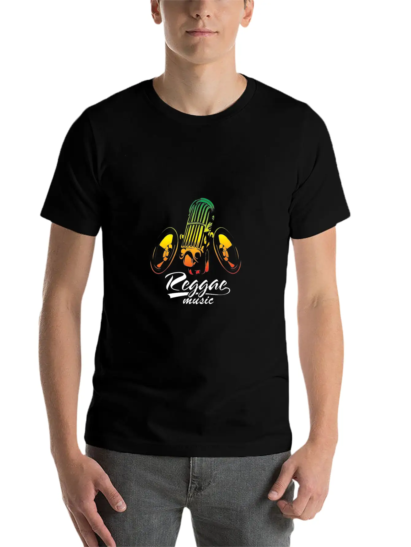 Reggae Music Speaker & Mic Comfortable Minimalist Graphic Tee – Summer Style Essential