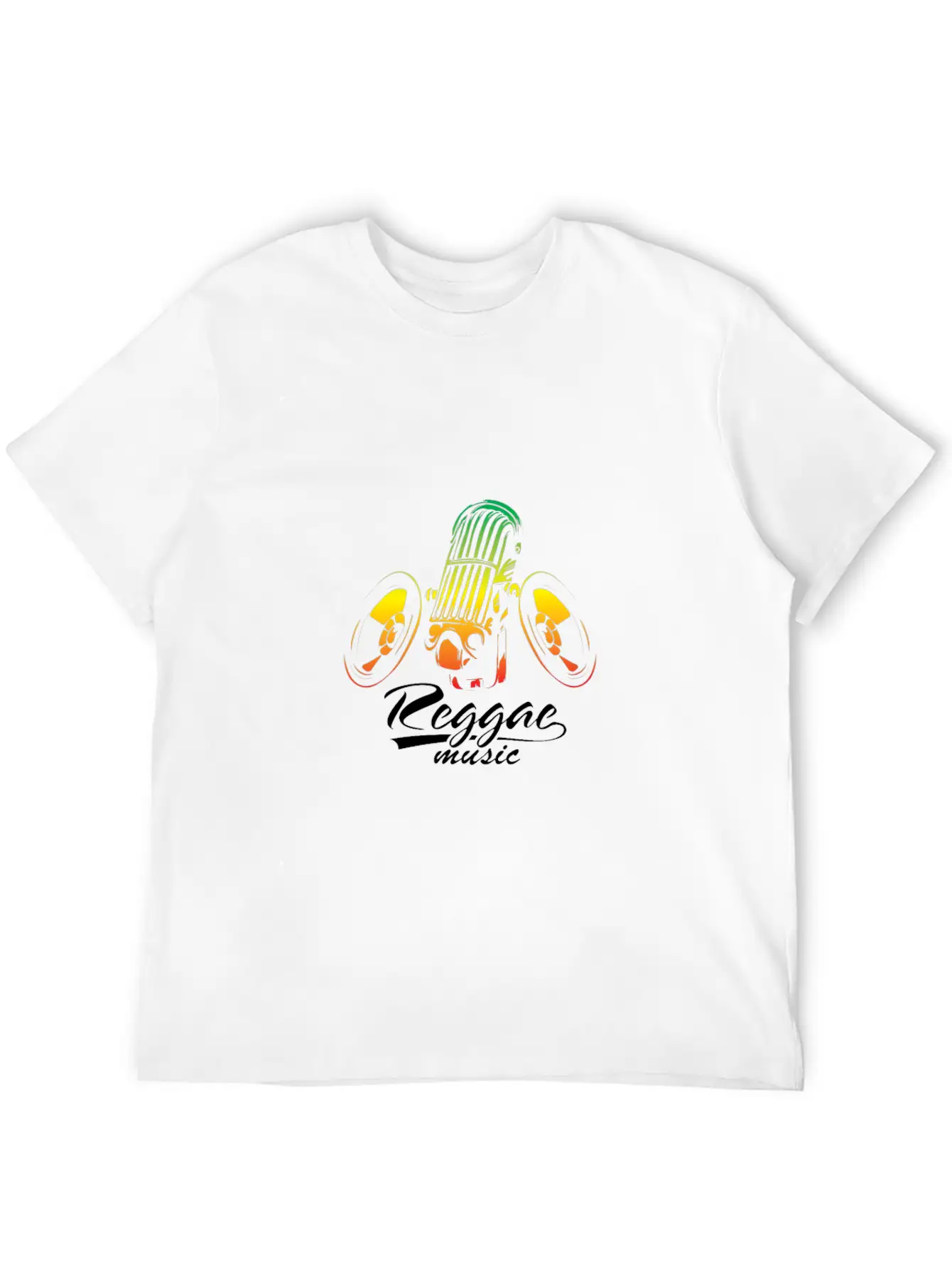 Reggae Music Speaker & Mic Comfortable Minimalist Graphic Tee – Summer Style Essential
