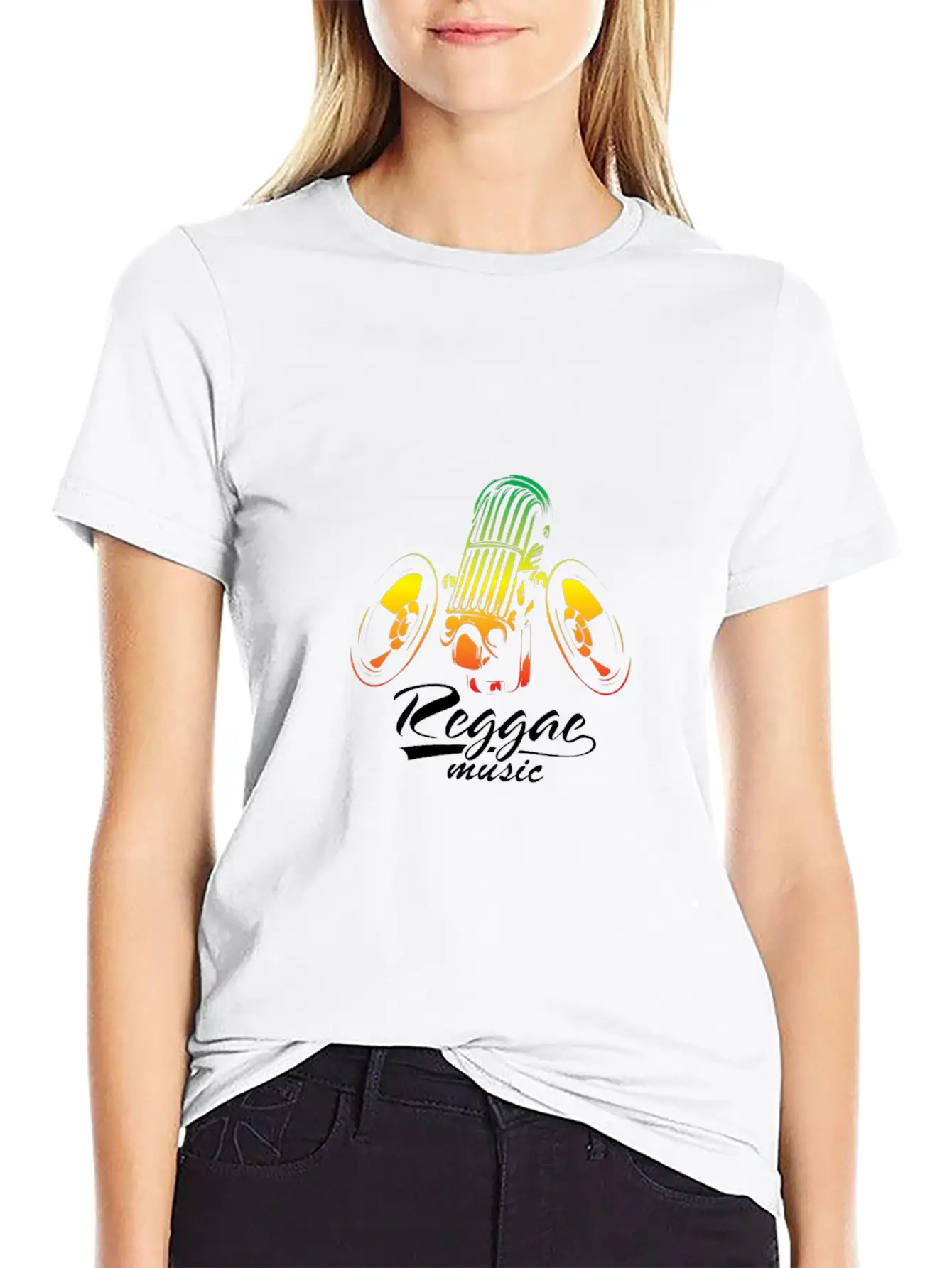 Reggae Music Speaker & Mic Comfortable Minimalist Graphic Tee – Summer Style Essential