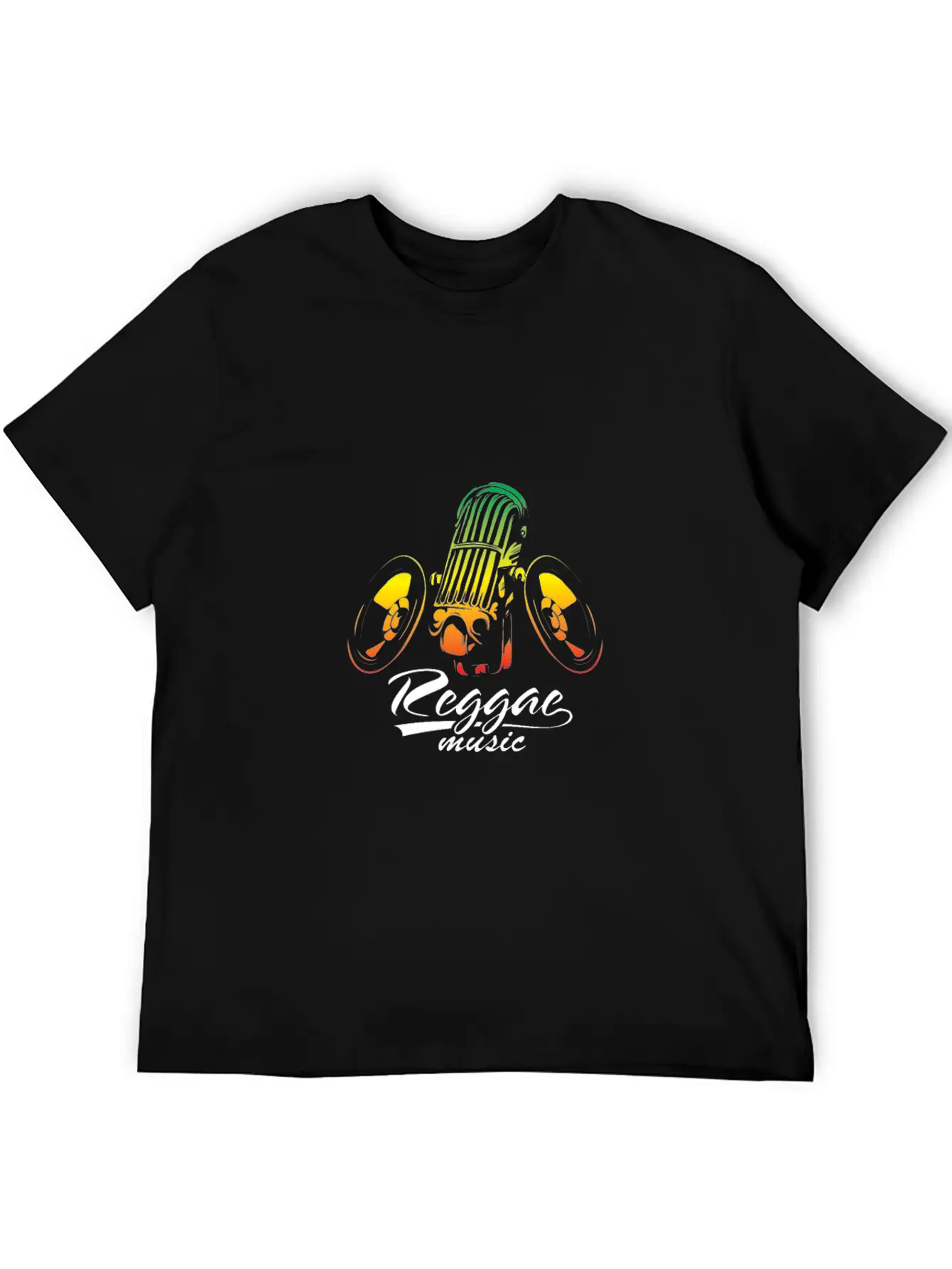 Reggae Music Speaker & Mic Comfortable Minimalist Graphic Tee – Summer Style Essential