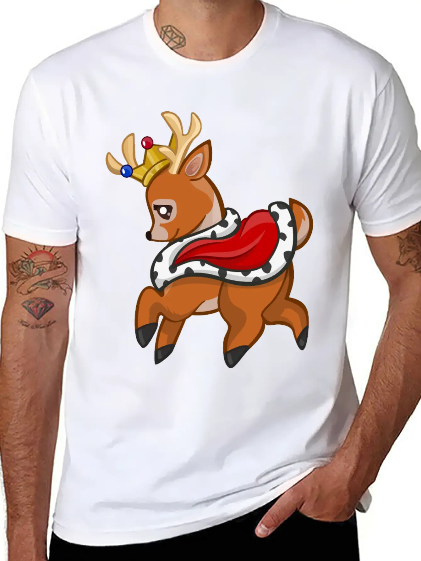 Reh Hirsch Rehkitz Roe Deer Stag Hart Venison5 Classic Fit Graphic Tee For Daily Comfort – Unisex Cotton Shirt