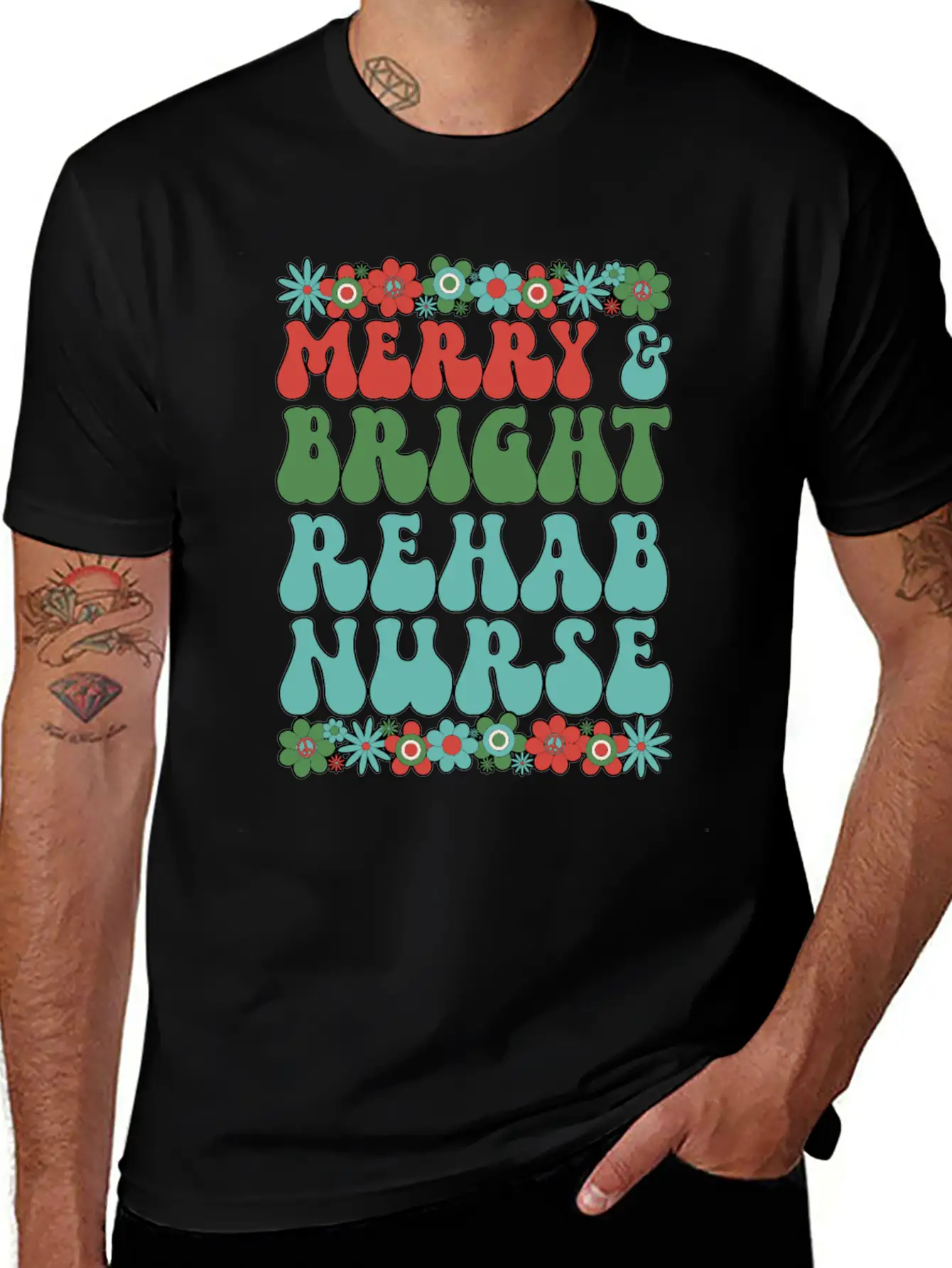 Rehab Nurse Christmas Rehabilitation Nursing Xmas Modern Fit Casual T-Shirt – Clean And Versatile Design