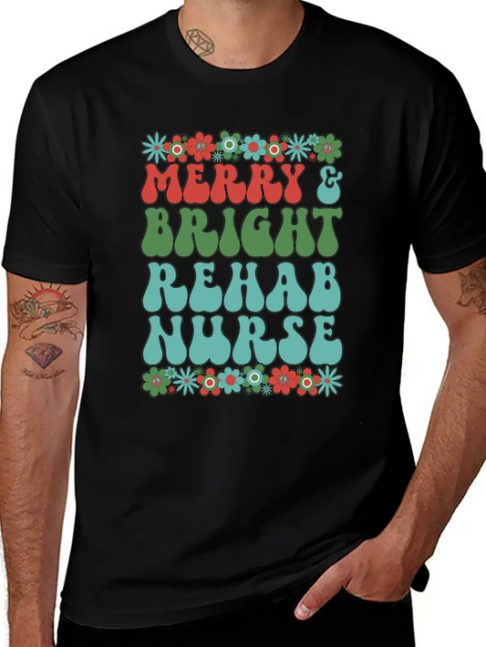 Rehab Nurse Christmas Rehabilitation Nursing Xmas Modern Fit Casual T-Shirt – Clean And Versatile Design