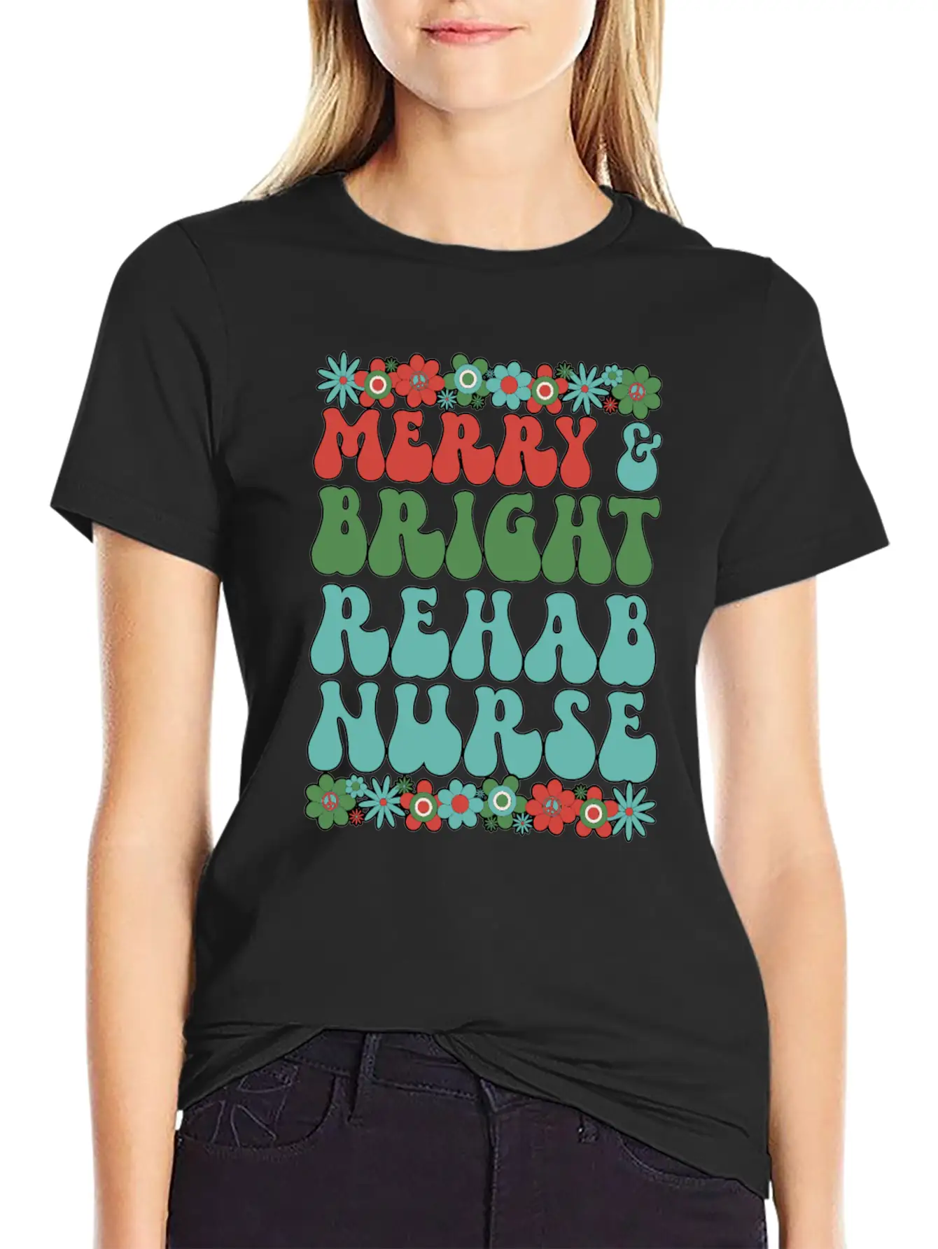 Rehab Nurse Christmas Rehabilitation Nursing Xmas Modern Fit Casual T-Shirt – Clean And Versatile Design
