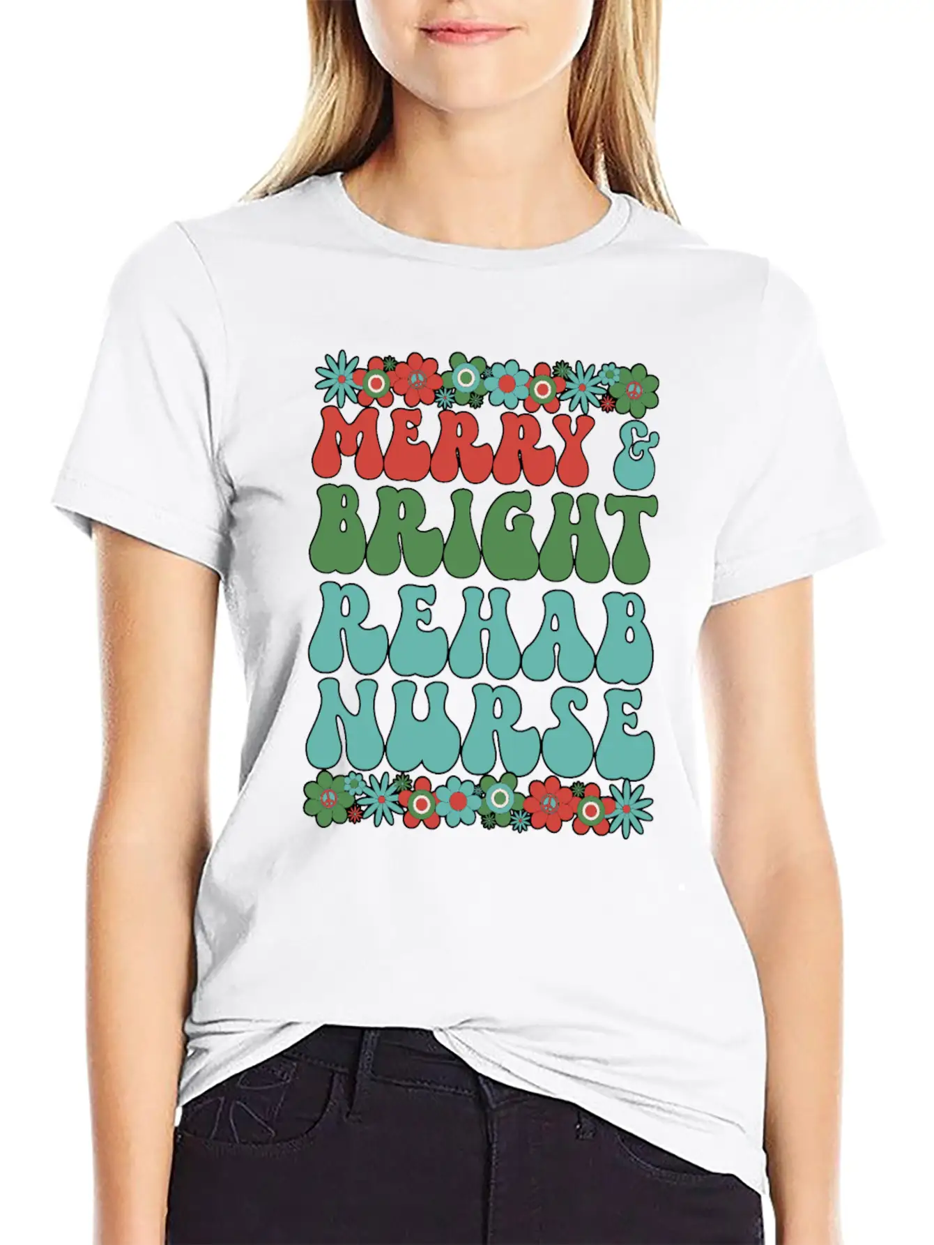 Rehab Nurse Christmas Rehabilitation Nursing Xmas Modern Fit Casual T-Shirt – Clean And Versatile Design