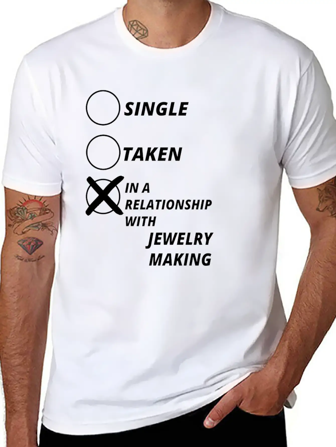 Relationship Single Taken JEWELRY MAKING Relaxed Everyday Tee – Lightweight And Durable Cotton