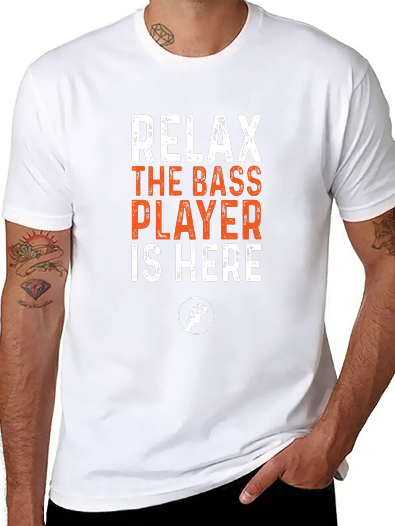 Relax The Bass Player Is Here, Bass Guitar Soft Cotton Short Sleeve Tee – Unisex Wardrobe Staple
