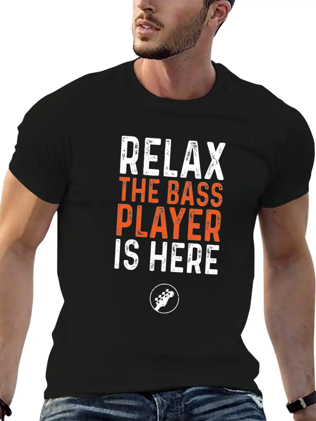 Relax The Bass Player Is Here, Bass Guitar Soft Cotton Short Sleeve Tee – Unisex Wardrobe Staple