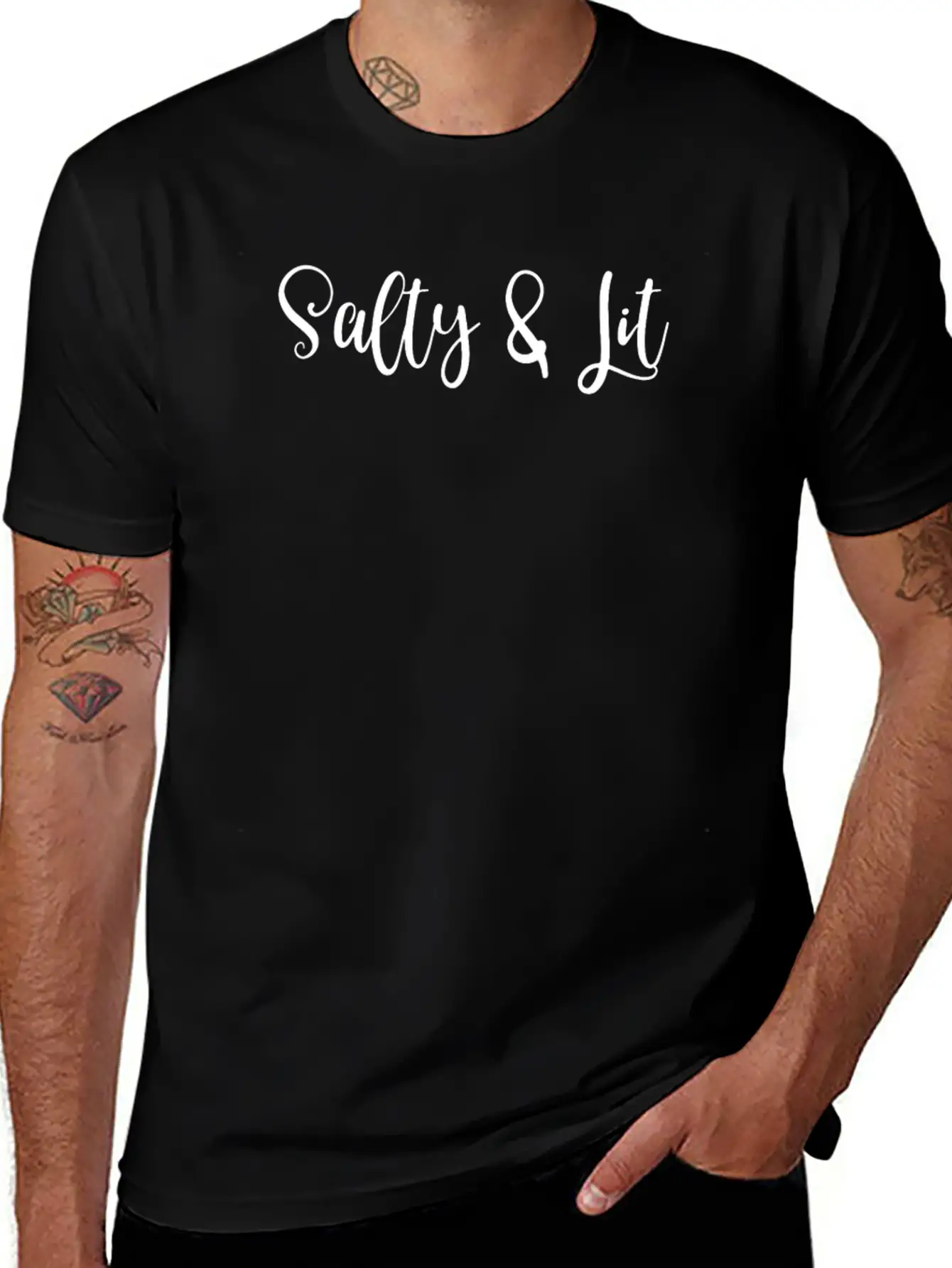 Religious Salt And Light Salty And Lit Lightweight Cotton T-Shirt – Daily Comfort Graphic Shirt