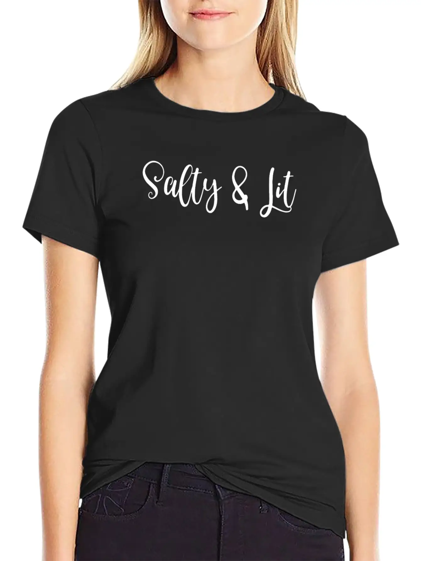 Religious Salt And Light Salty And Lit Lightweight Cotton T-Shirt – Daily Comfort Graphic Shirt