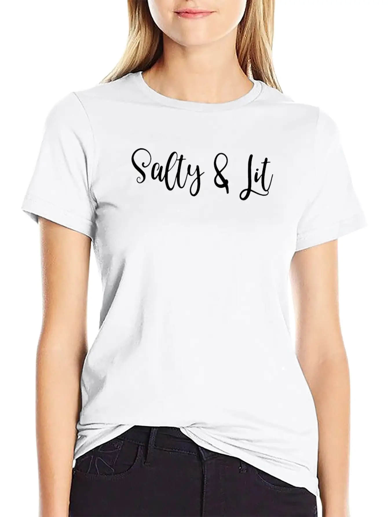 Religious Salt And Light Salty And Lit Lightweight Cotton T-Shirt – Daily Comfort Graphic Shirt