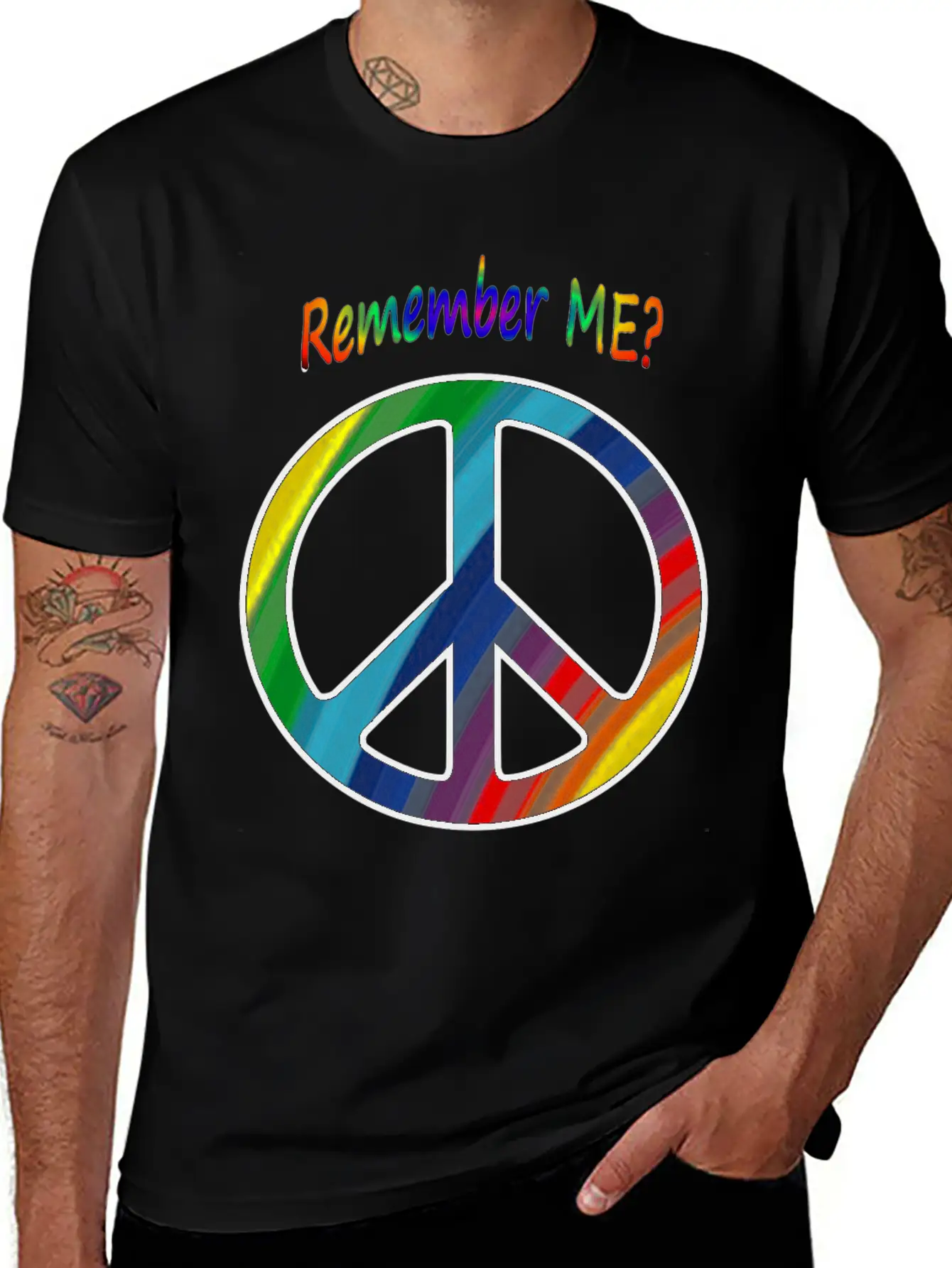 Remember Me - Peace Sign Essential Cotton Tee For Daily Outfits – Unisex Style