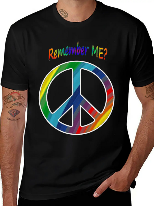 Remember Me - Peace Sign Essential Cotton Tee For Daily Outfits – Unisex Style