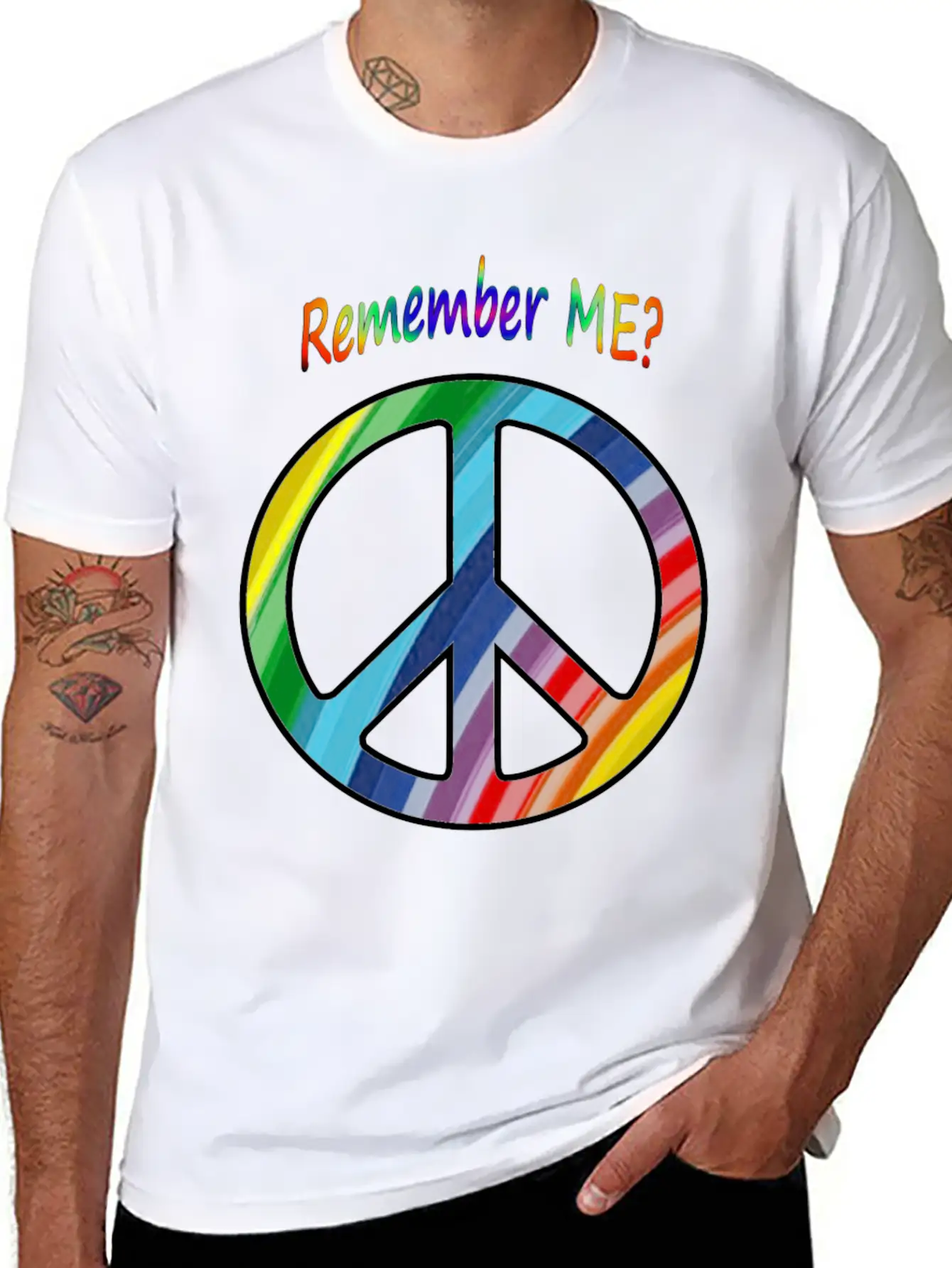 Remember Me - Peace Sign Essential Cotton Tee For Daily Outfits – Unisex Style