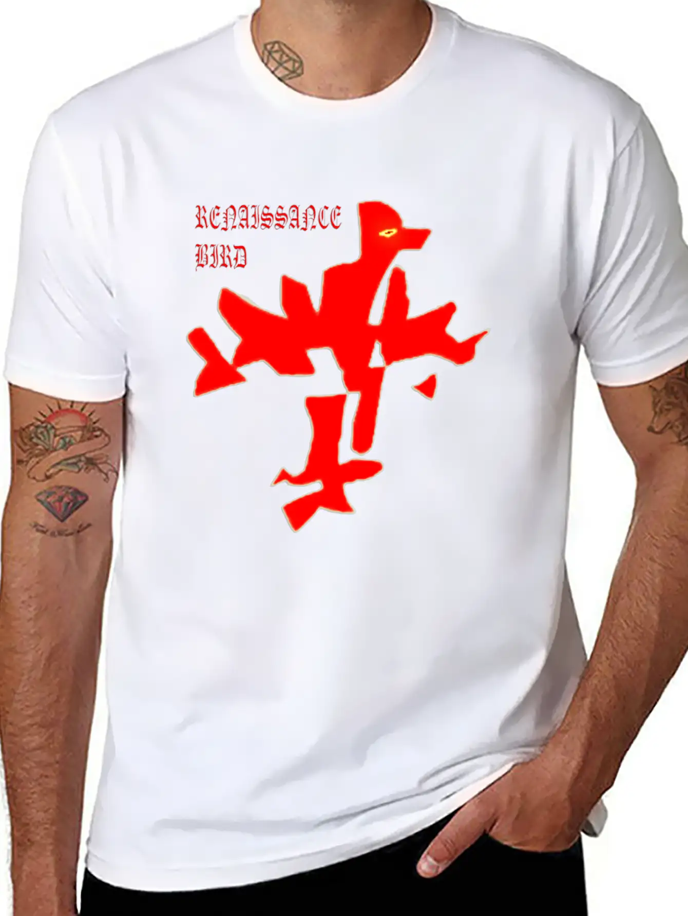 Renaissance Bird Red Logo Soft Cotton Short Sleeve Tee – Unisex Wardrobe Staple