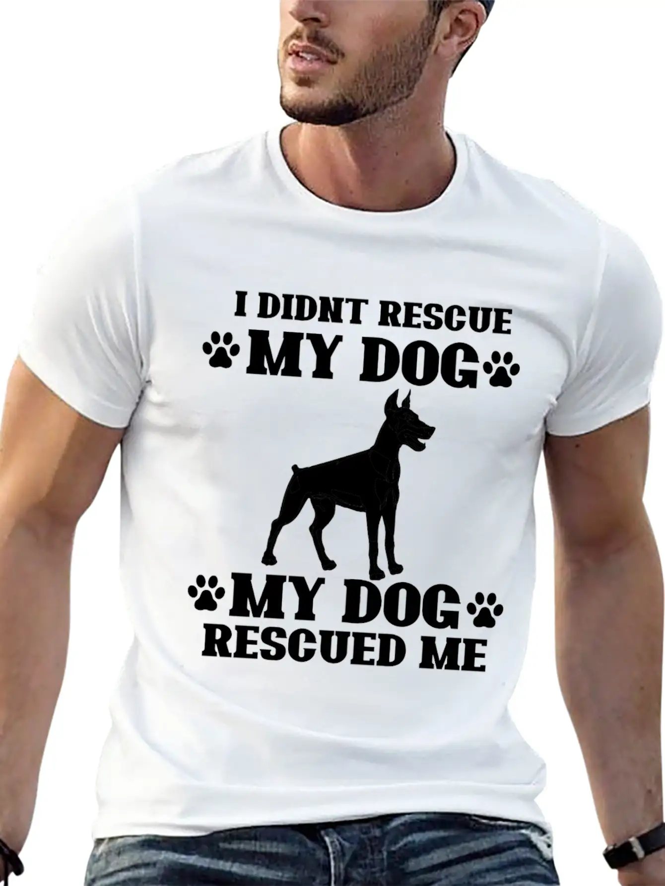 Rescue Dog Classic Fit Graphic Tee For Daily Comfort – Unisex Cotton Shirt