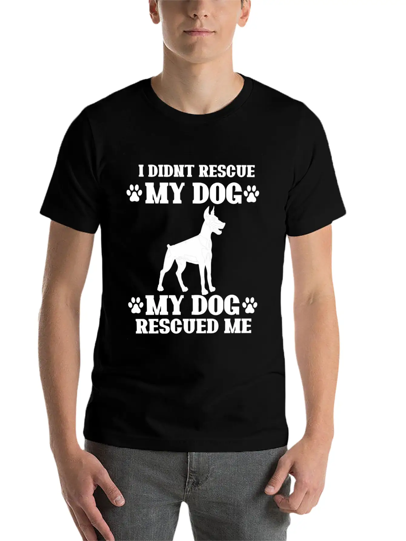 Rescue Dog Classic Fit Graphic Tee For Daily Comfort – Unisex Cotton Shirt