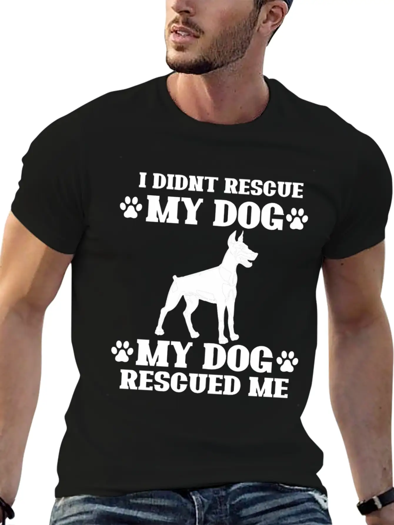 Rescue Dog Classic Fit Graphic Tee For Daily Comfort – Unisex Cotton Shirt