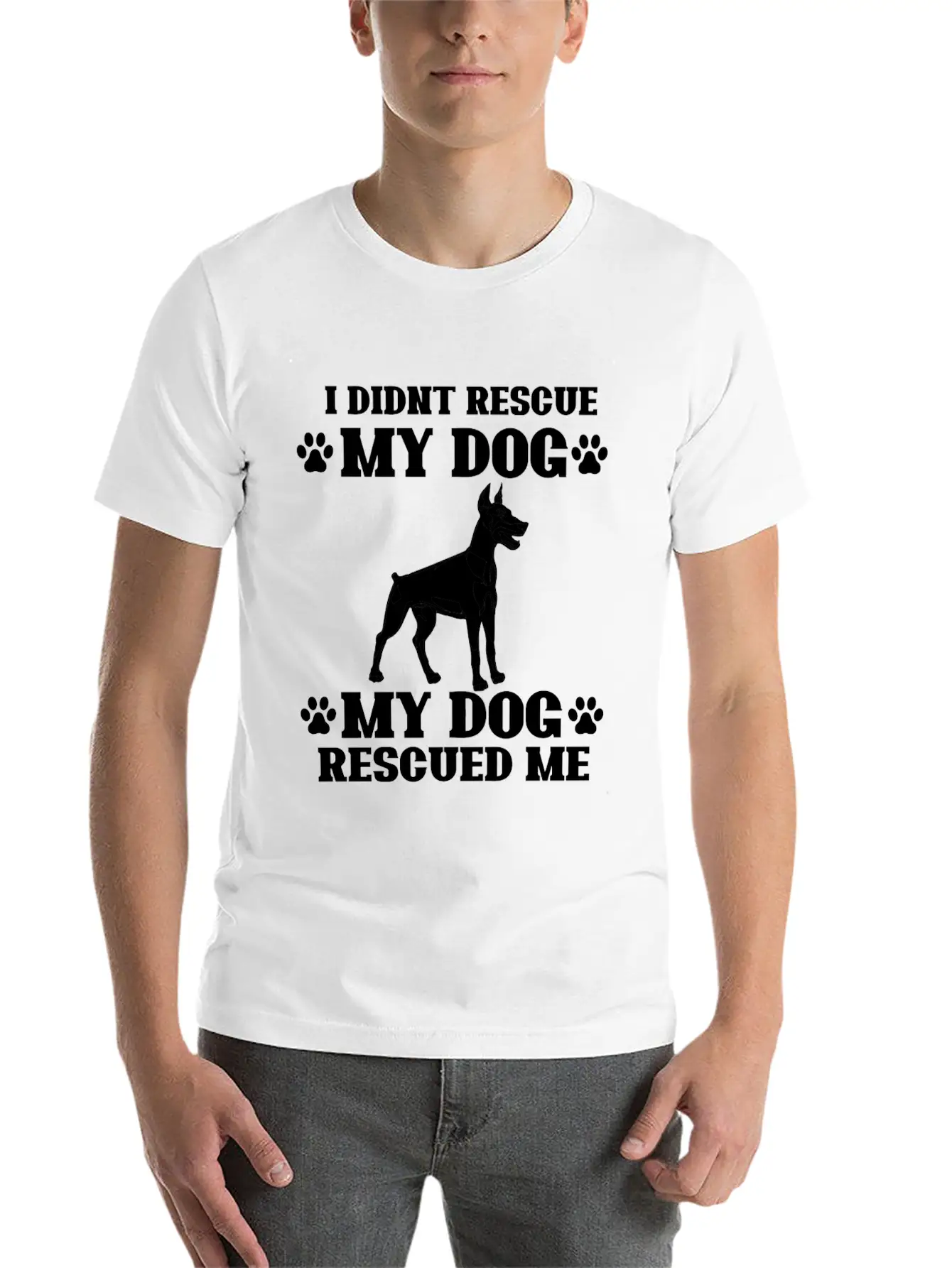 Rescue Dog Classic Fit Graphic Tee For Daily Comfort – Unisex Cotton Shirt