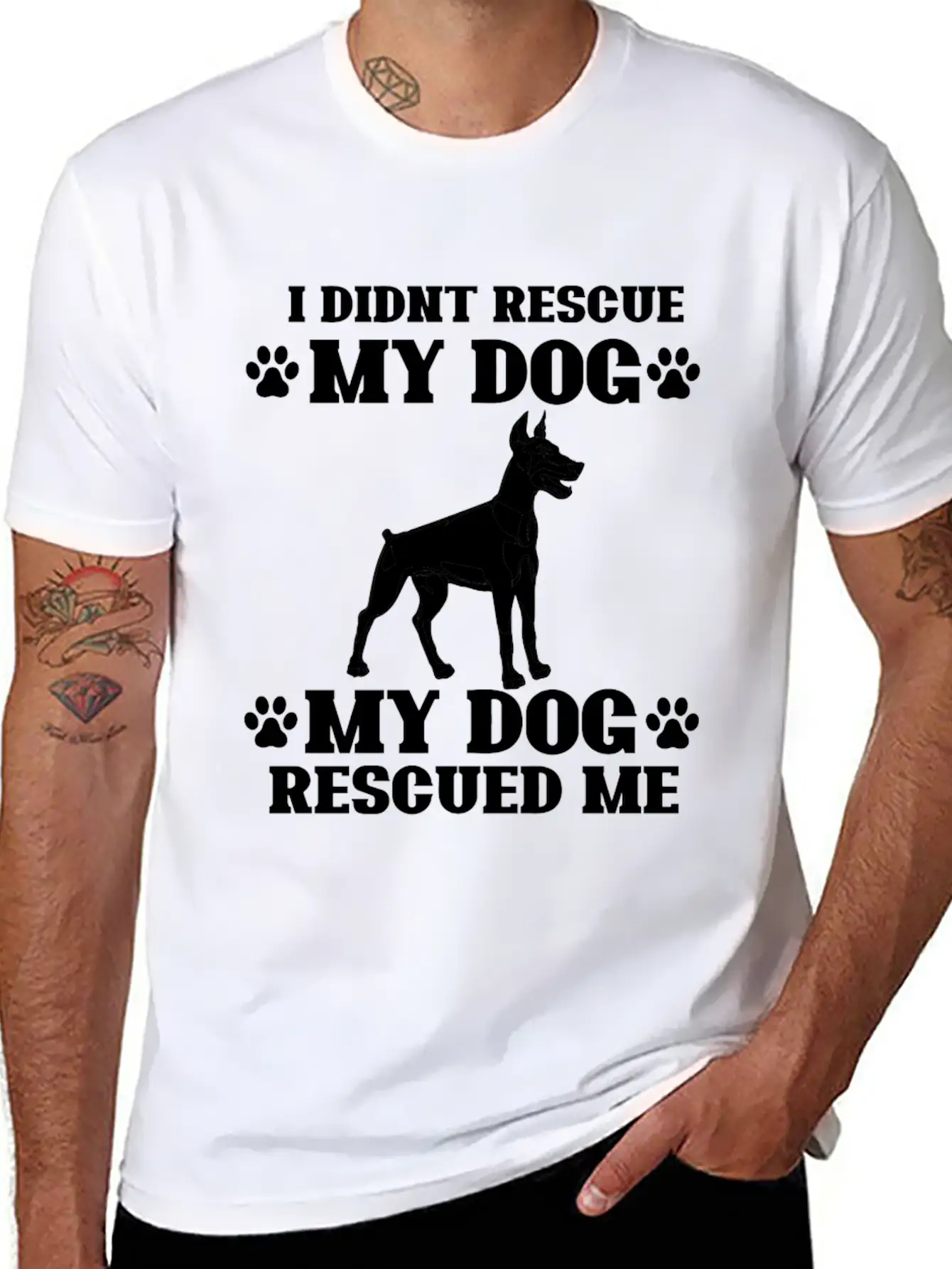 Rescue Dog Classic Fit Graphic Tee For Daily Comfort – Unisex Cotton Shirt