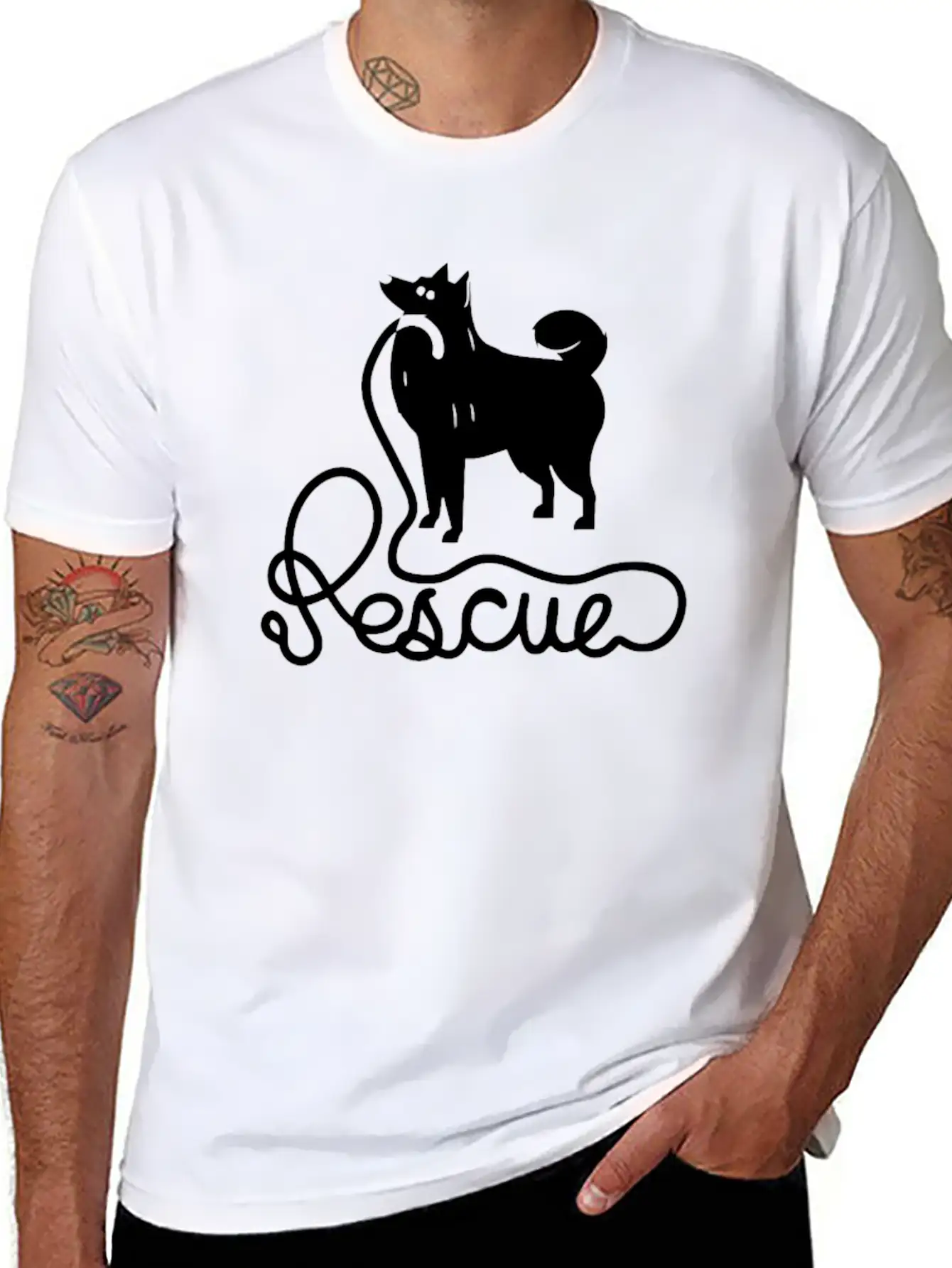 Rescue Dog Unisex Casual T-Shirt – Clean Design For Daily Comfort