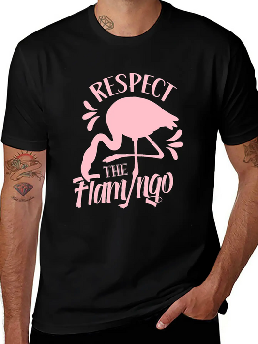 Respect The Flamingo Cute Flamingos Animal Lightweight Cotton T-Shirt – Daily Comfort Graphic Shirt