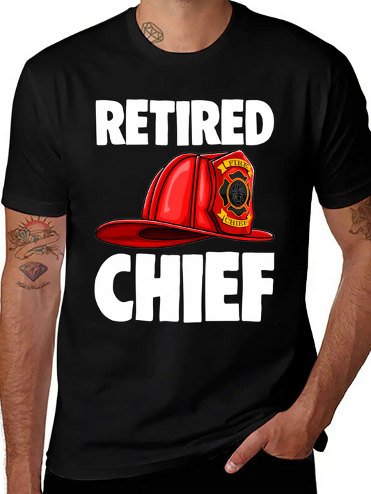 Retired Fire Chief Fire Fighters Love Lightweight Cotton T-Shirt – Daily Comfort Graphic Shirt