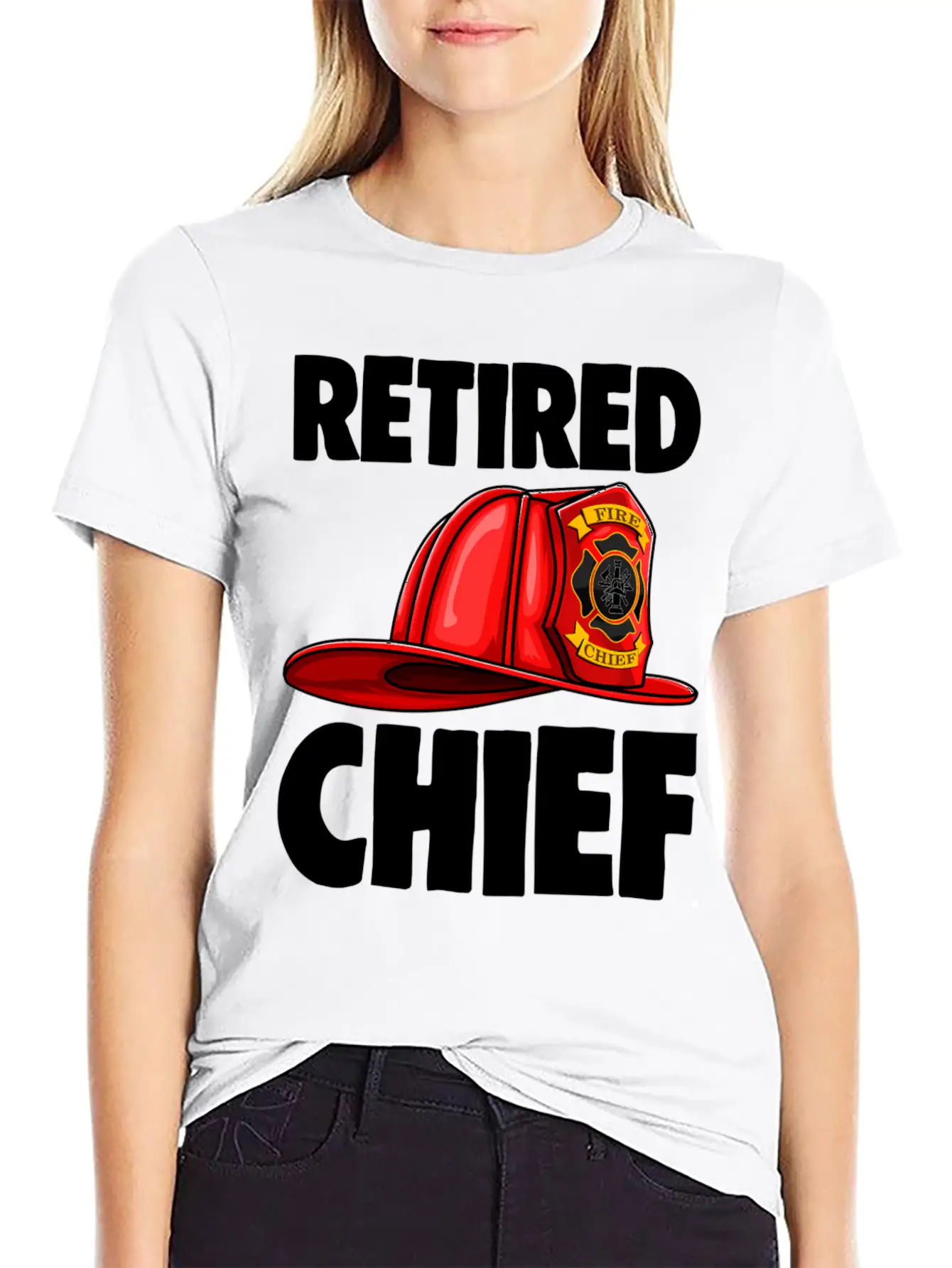 Retired Fire Chief Fire Fighters Love Lightweight Cotton T-Shirt – Daily Comfort Graphic Shirt