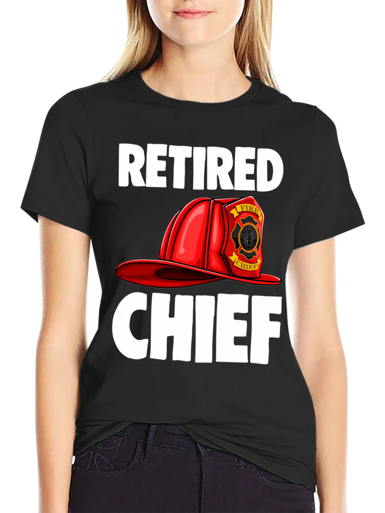 Retired Fire Chief Fire Fighters Love Lightweight Cotton T-Shirt – Daily Comfort Graphic Shirt