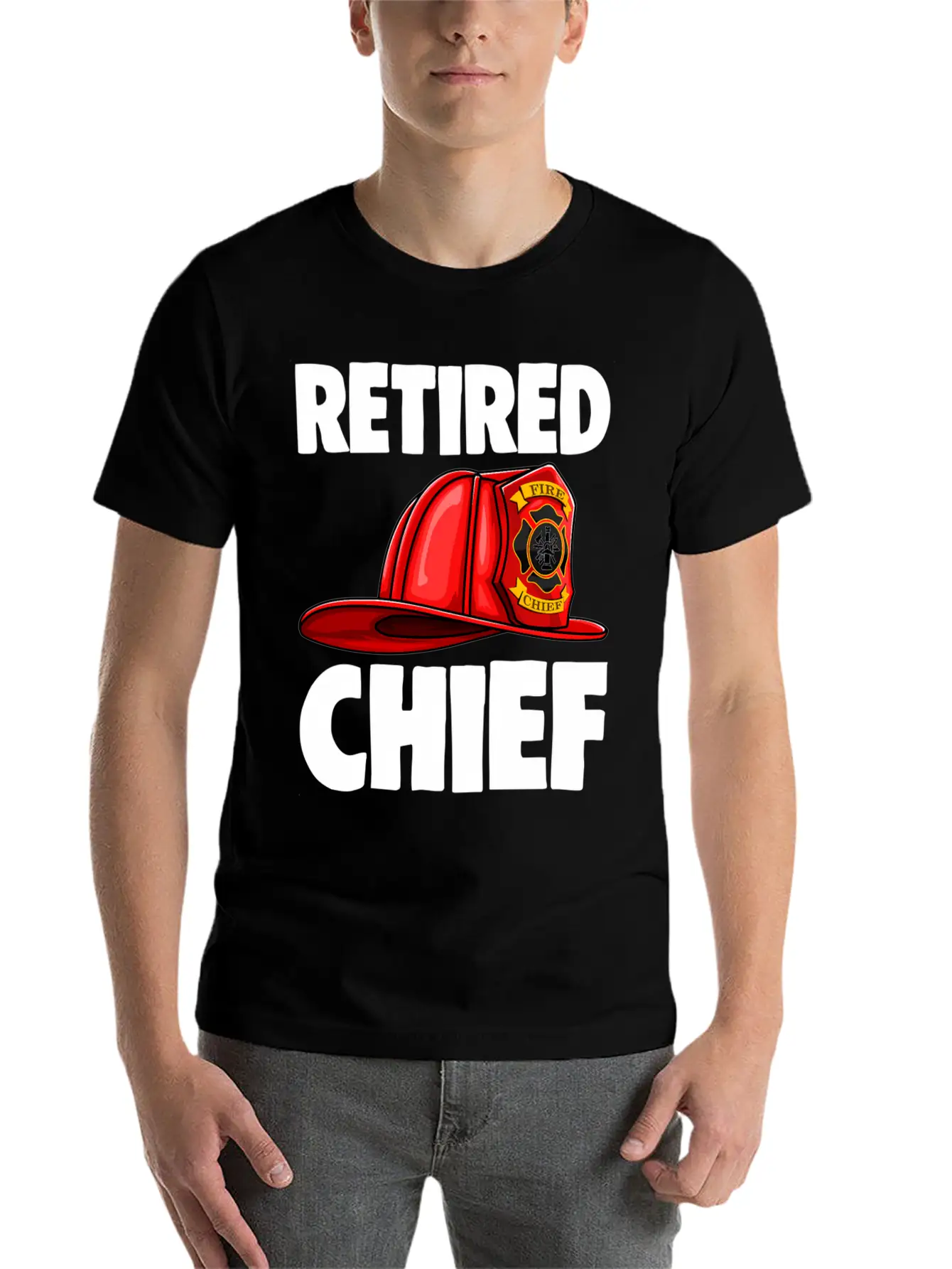 Retired Fire Chief Fire Fighters Love Lightweight Cotton T-Shirt – Daily Comfort Graphic Shirt