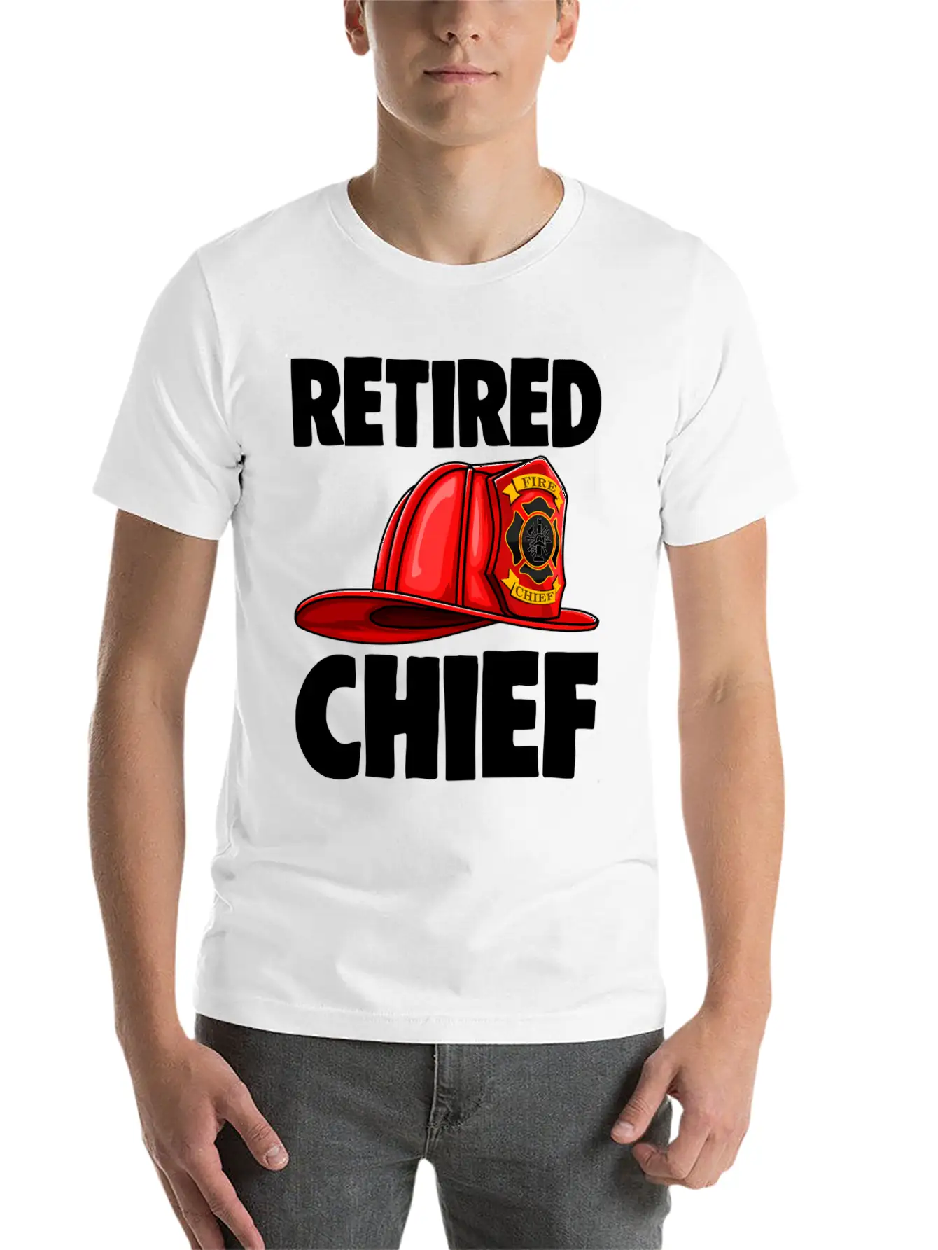 Retired Fire Chief Fire Fighters Love Lightweight Cotton T-Shirt – Daily Comfort Graphic Shirt