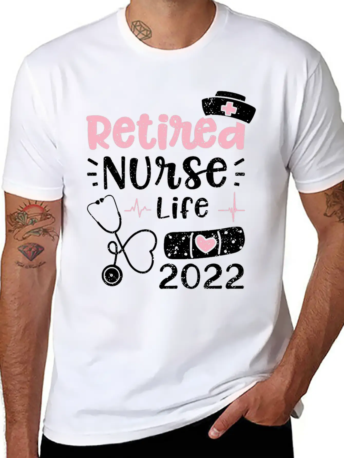 Retired Nurse Life 2022 - Nurse Basic Graphic T-Shirt – Daily Comfort In Soft Cotton
