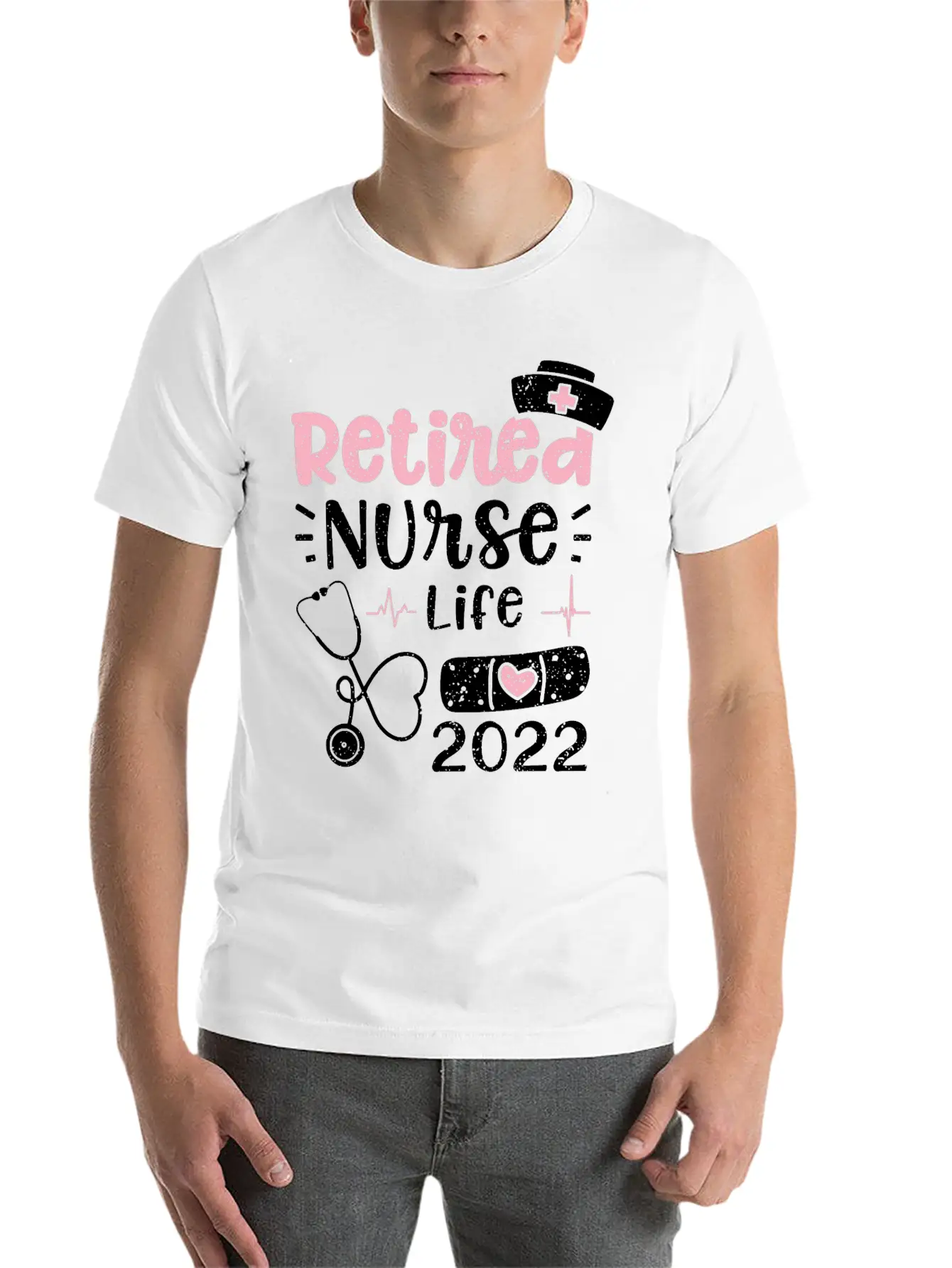 Retired Nurse Life 2022 - Nurse Basic Graphic T-Shirt – Daily Comfort In Soft Cotton
