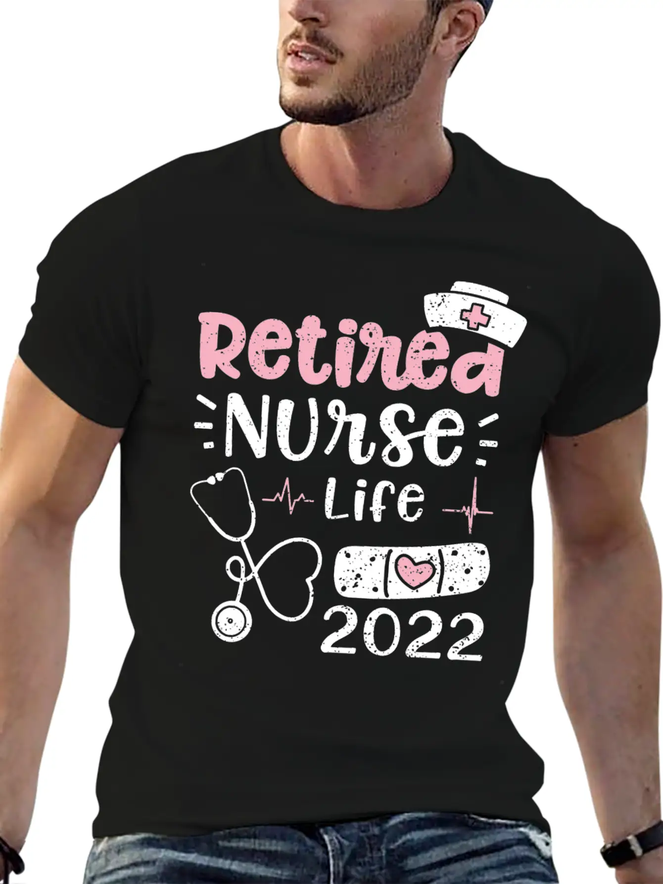 Retired Nurse Life 2022 - Nurse Basic Graphic T-Shirt – Daily Comfort In Soft Cotton