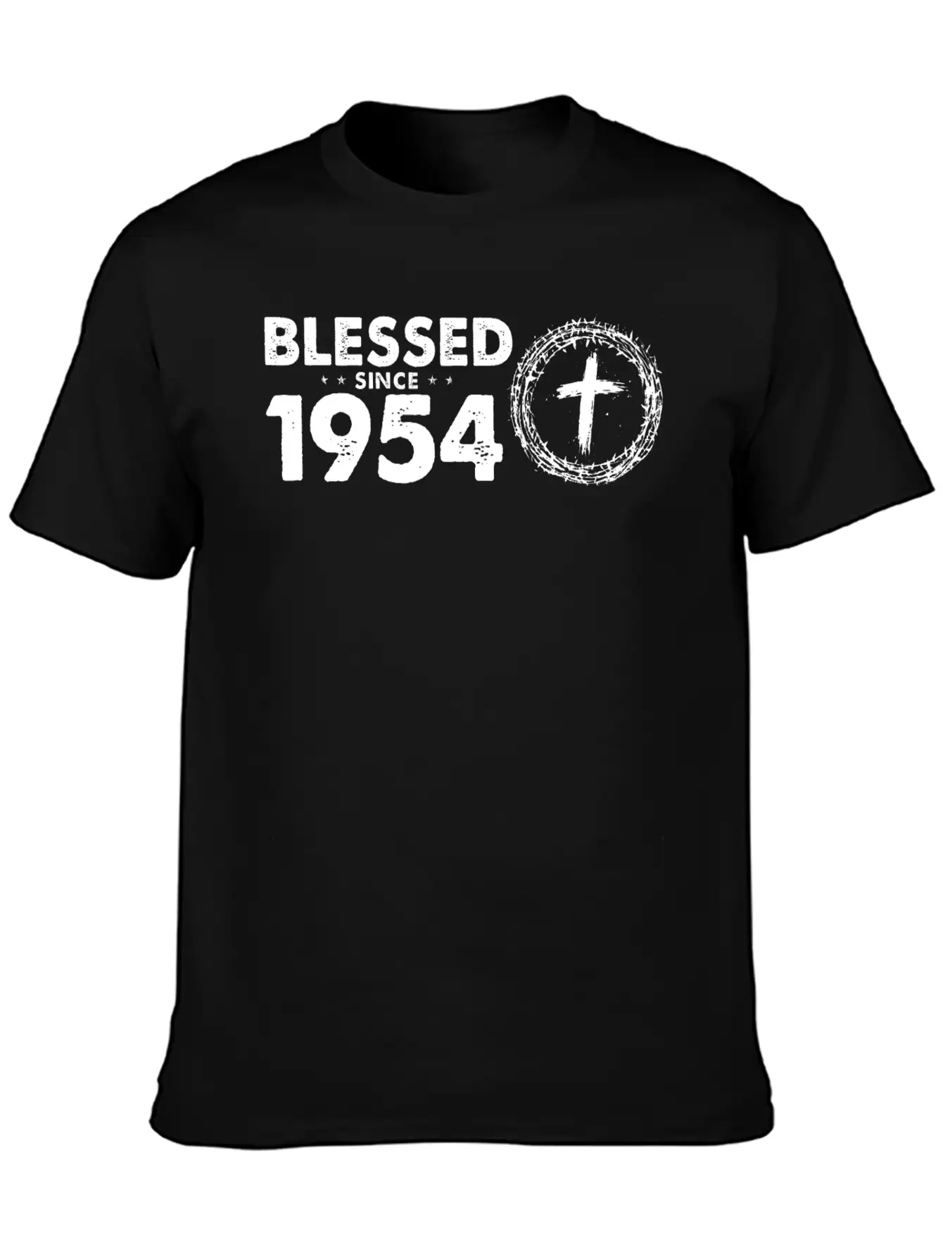 Retro 70th Birthday - Blessed Since 1954 By God's Lightweight Cotton T-Shirt – Daily Comfort Graphic Shirt