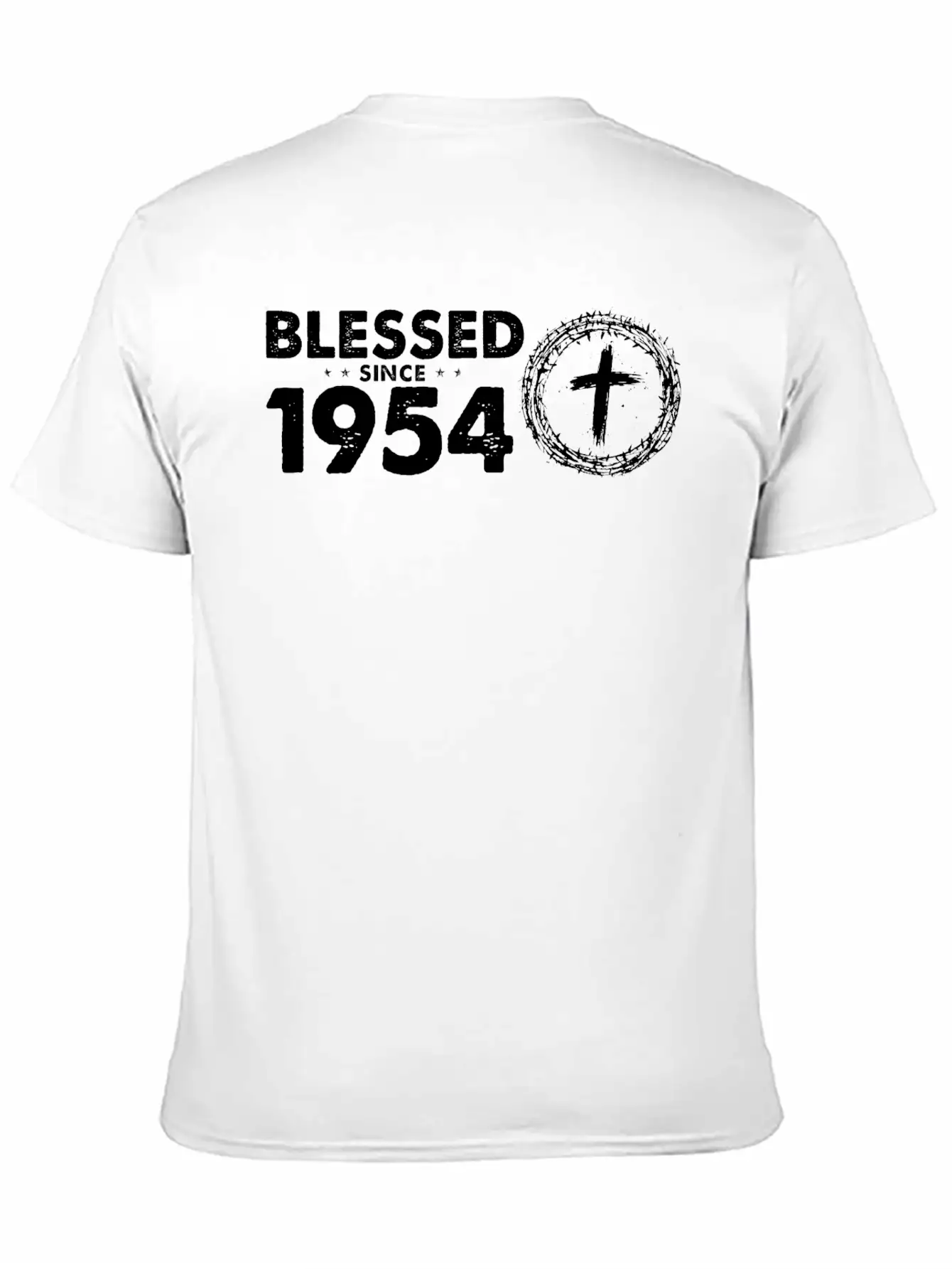 Retro 70th Birthday - Blessed Since 1954 By God's Lightweight Cotton T-Shirt – Daily Comfort Graphic Shirt