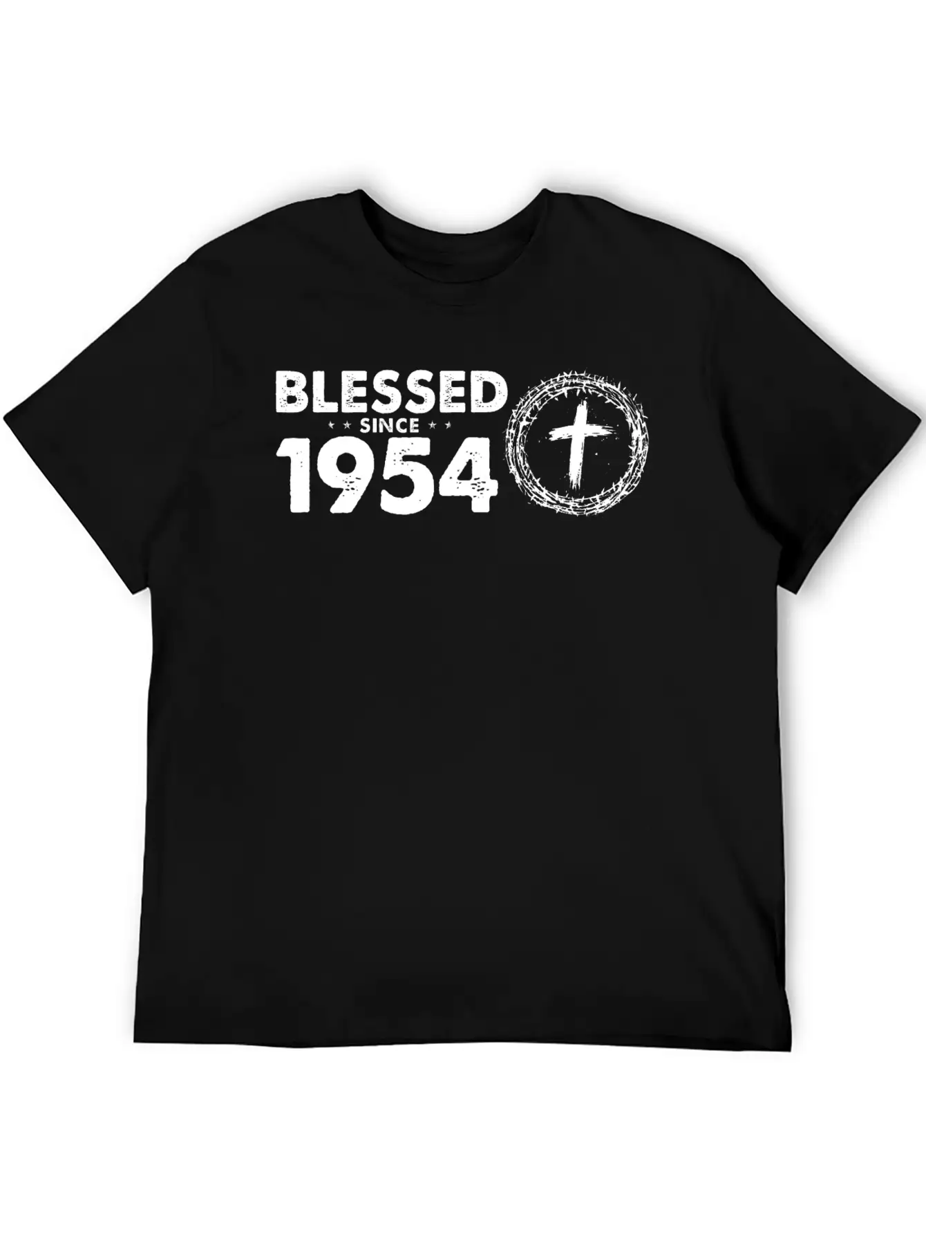 Retro 70th Birthday - Blessed Since 1954 By God's Lightweight Cotton T-Shirt – Daily Comfort Graphic Shirt