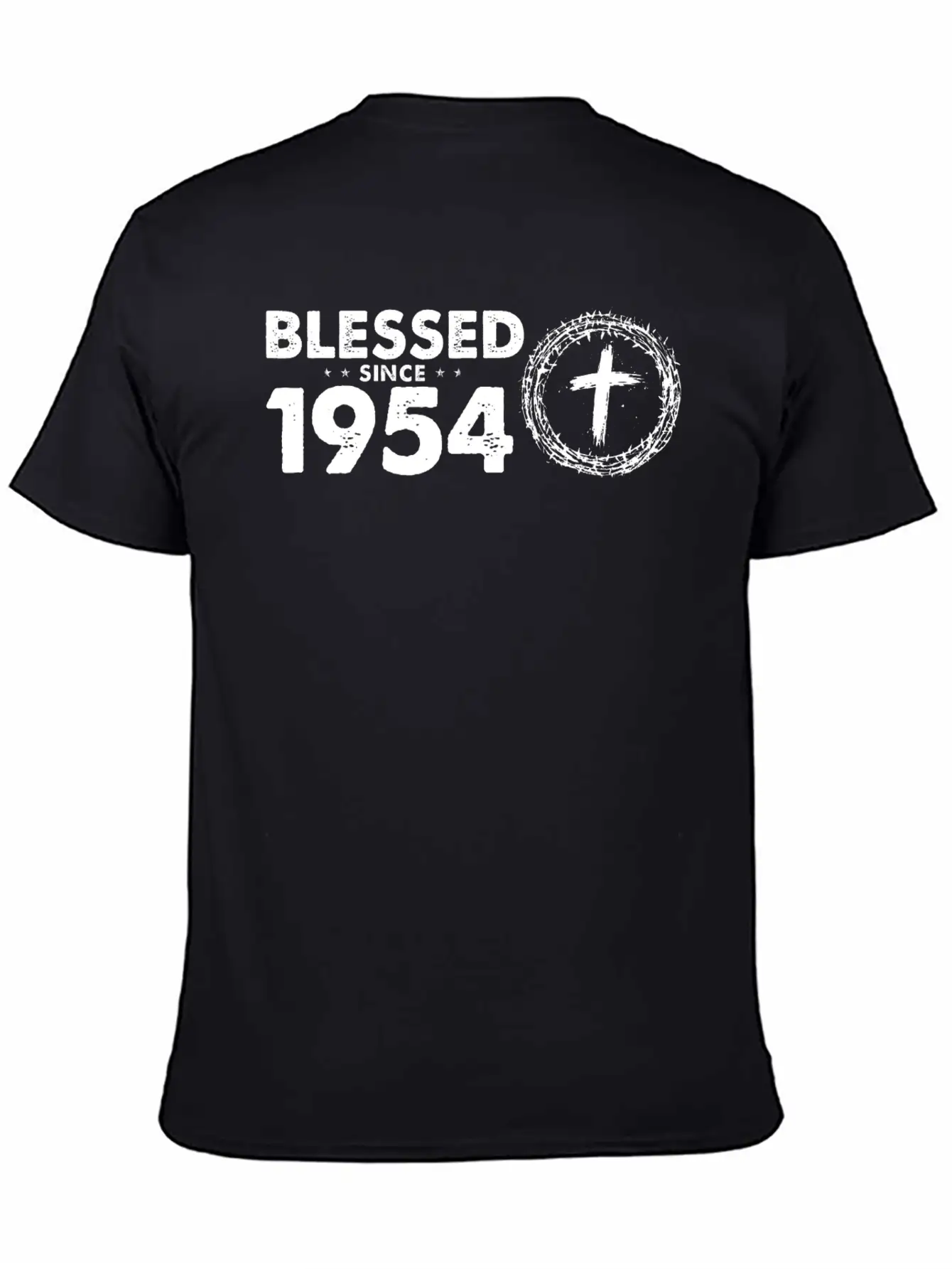 Retro 70th Birthday - Blessed Since 1954 By God's Lightweight Cotton T-Shirt – Daily Comfort Graphic Shirt