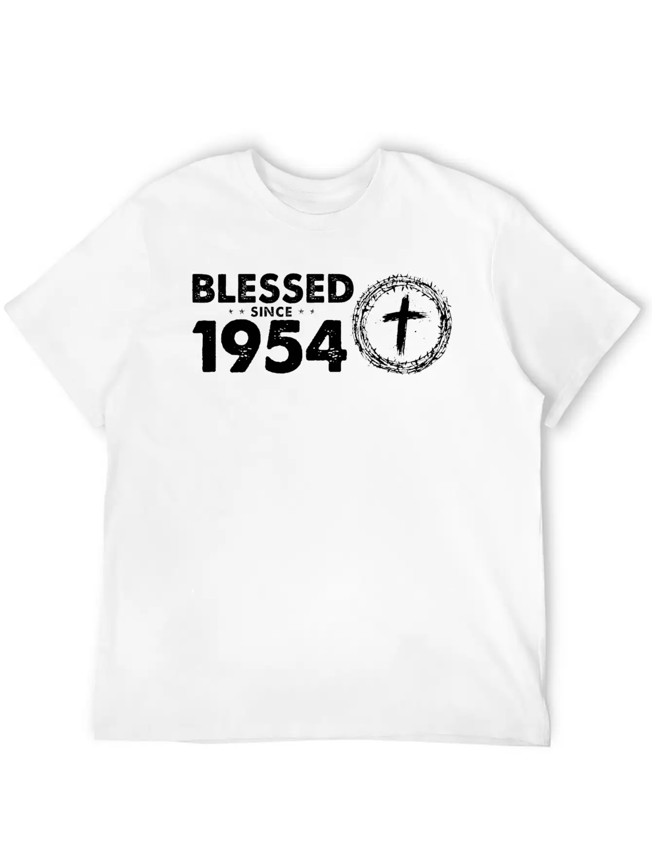 Retro 70th Birthday - Blessed Since 1954 By God's Lightweight Cotton T-Shirt – Daily Comfort Graphic Shirt