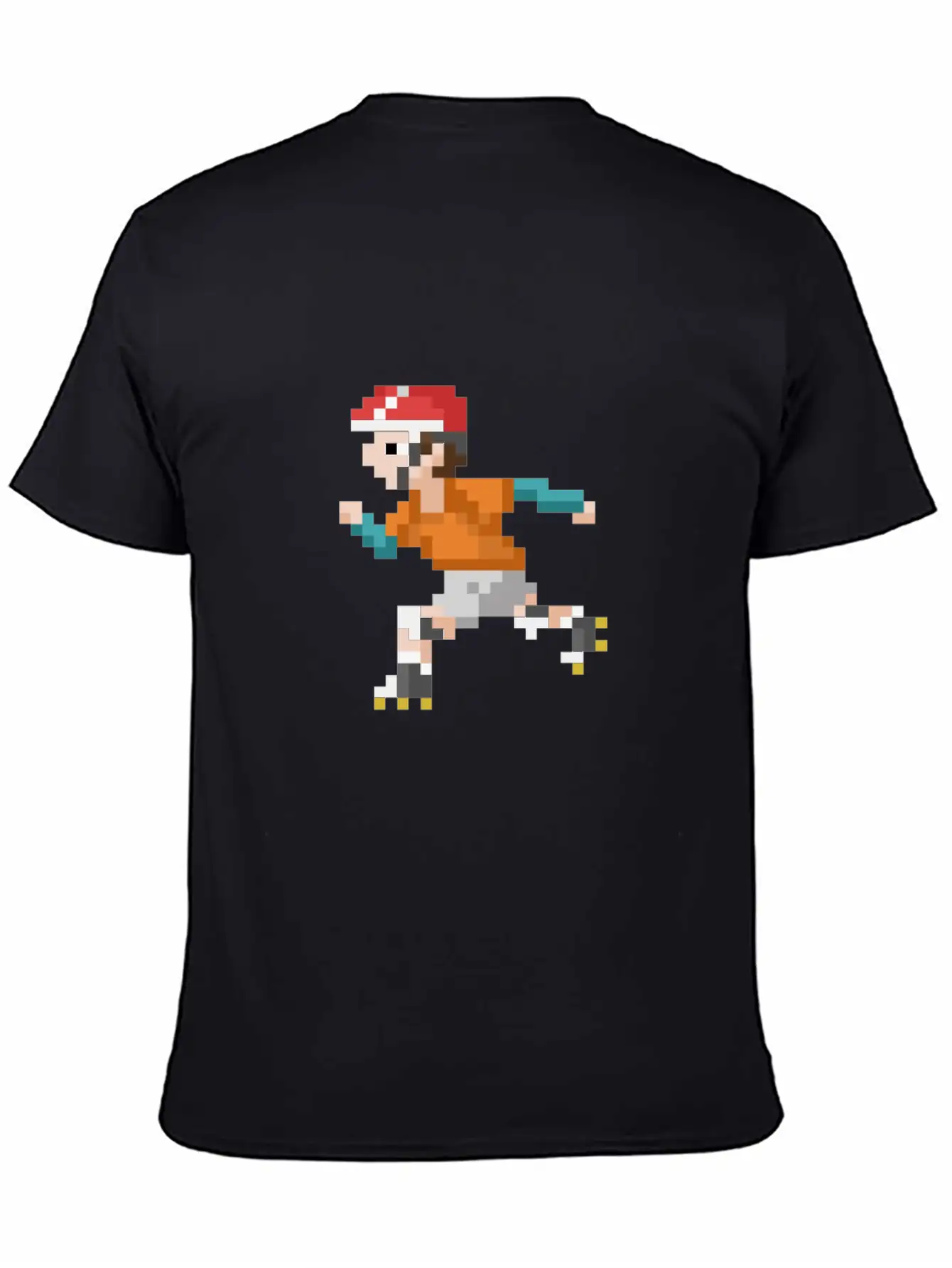 Retro 80s Video Game Pixelated Roller Skating Lightweight Cotton T-Shirt – Daily Comfort Graphic Shirt