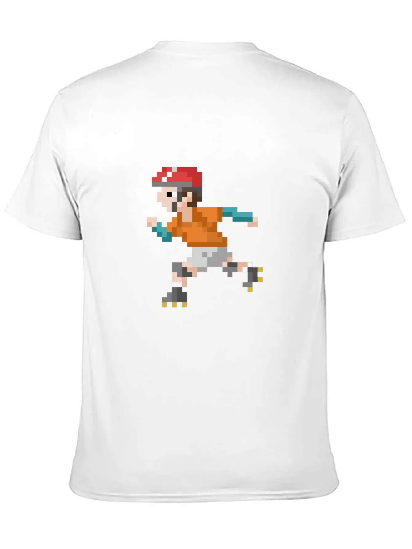Retro 80s Video Game Pixelated Roller Skating Lightweight Cotton T-Shirt – Daily Comfort Graphic Shirt