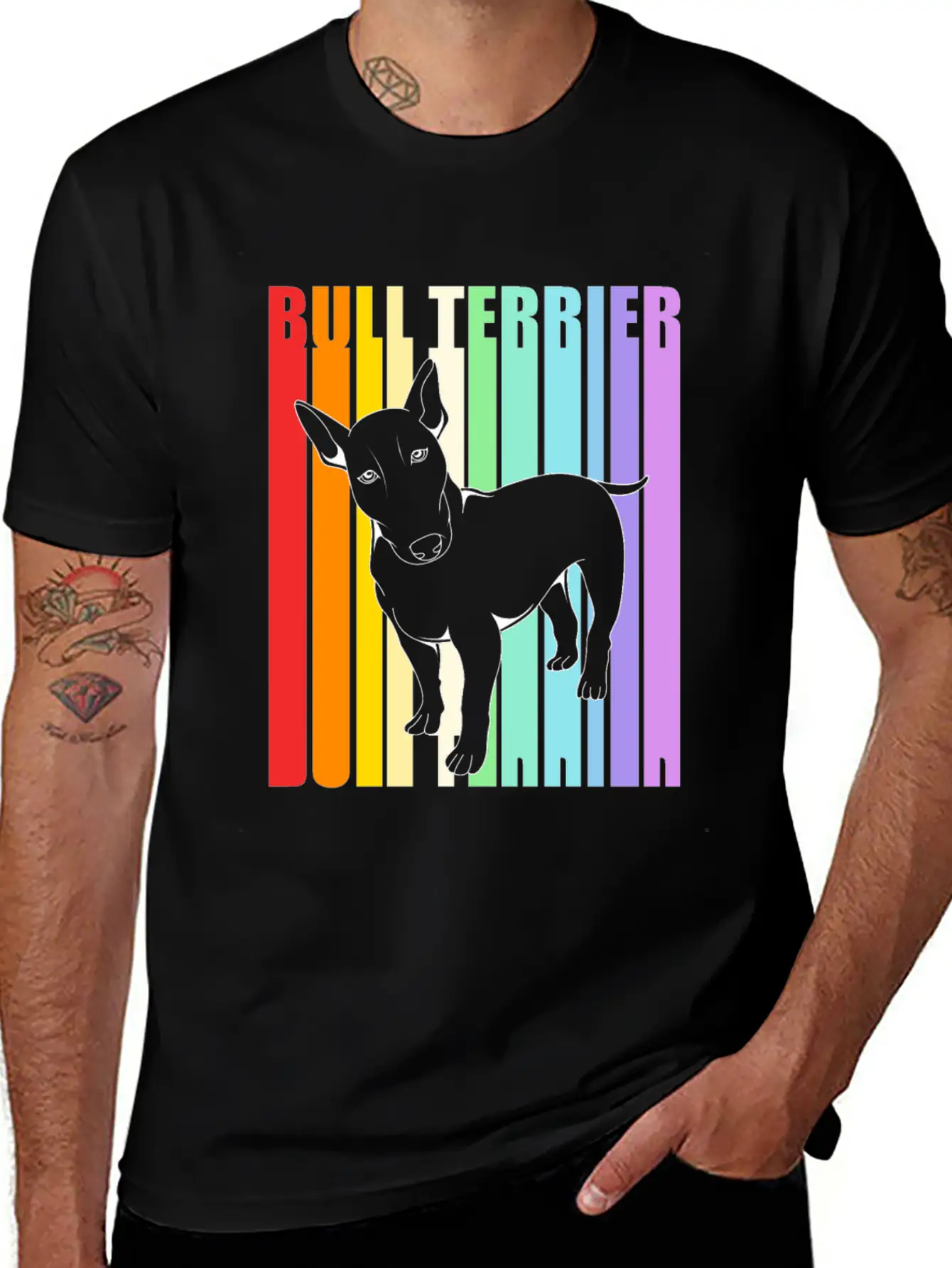 Retro American Bull Terrier Dog Comfortable Minimalist Graphic Tee – Summer Style Essential