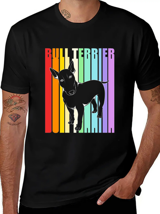 Retro American Bull Terrier Dog Comfortable Minimalist Graphic Tee – Summer Style Essential