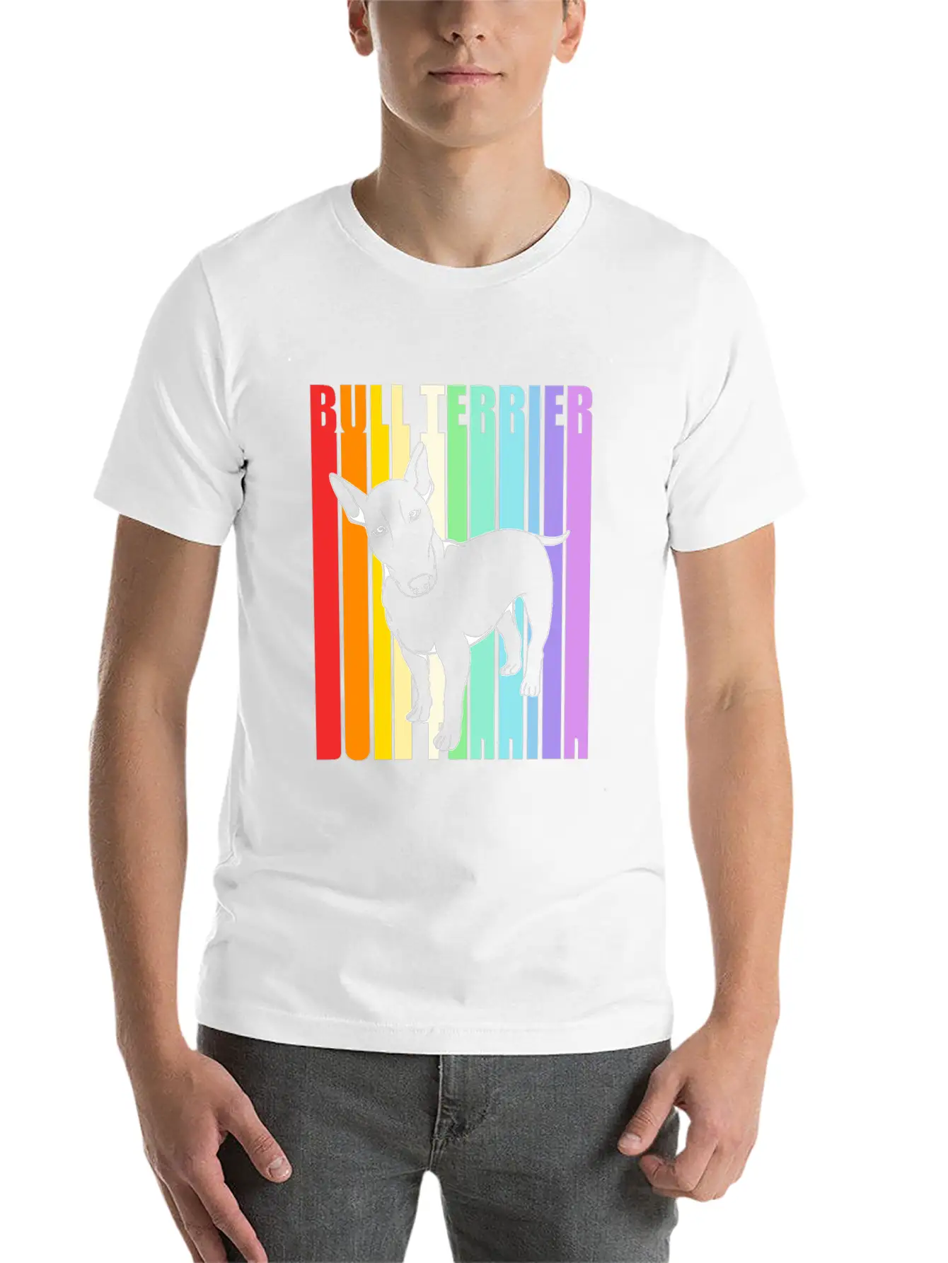 Retro American Bull Terrier Dog Comfortable Minimalist Graphic Tee – Summer Style Essential